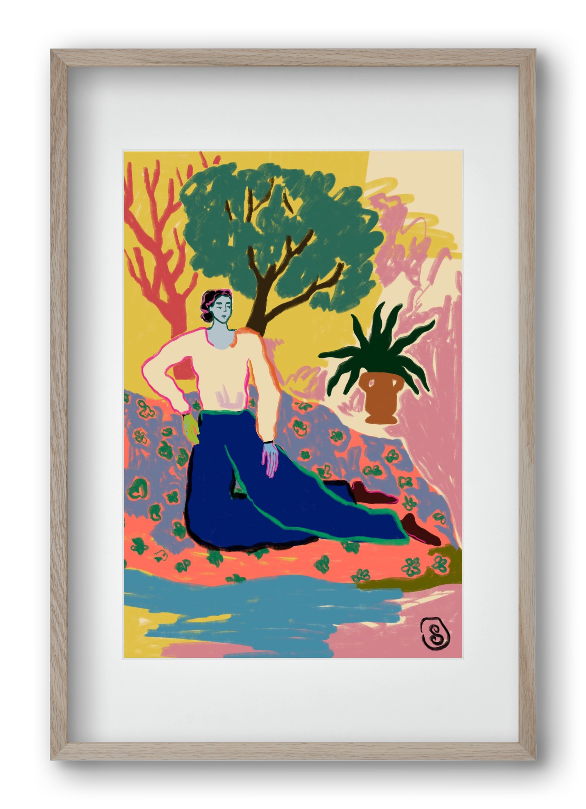 FEELING BLUE, 40x60 cm (30x45 cm), Tölgy keret, paszpartuval