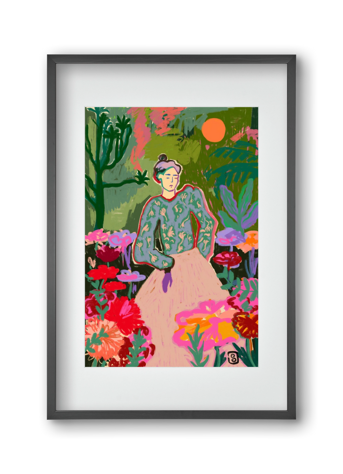 AUTUMN WALK IN THE FOREST, 30x45 cm (20x30 cm), Fekete keret, paszpartuval