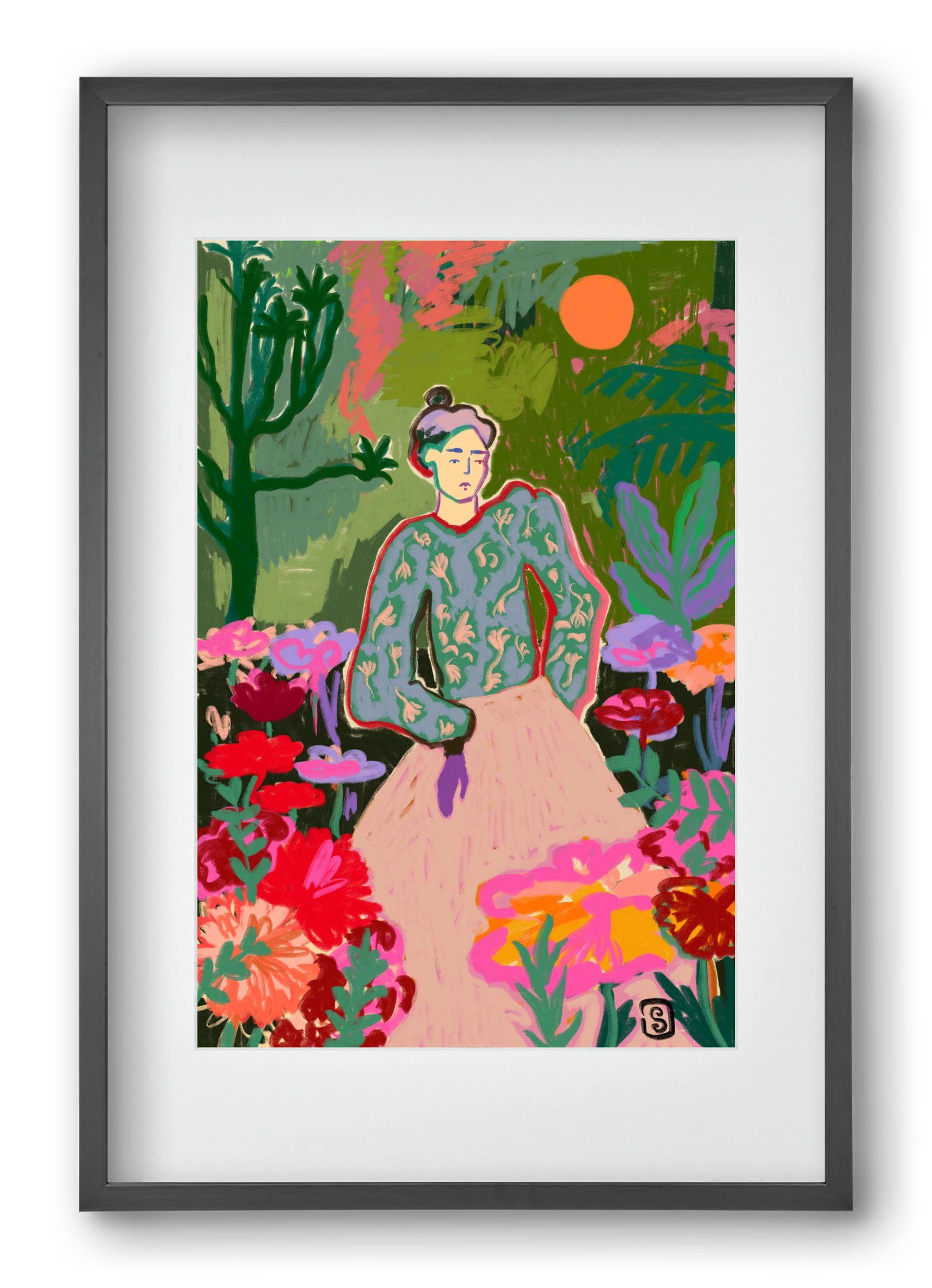 AUTUMN WALK IN THE FOREST, 40x60 cm (30x45 cm), Fekete keret, paszpartuval