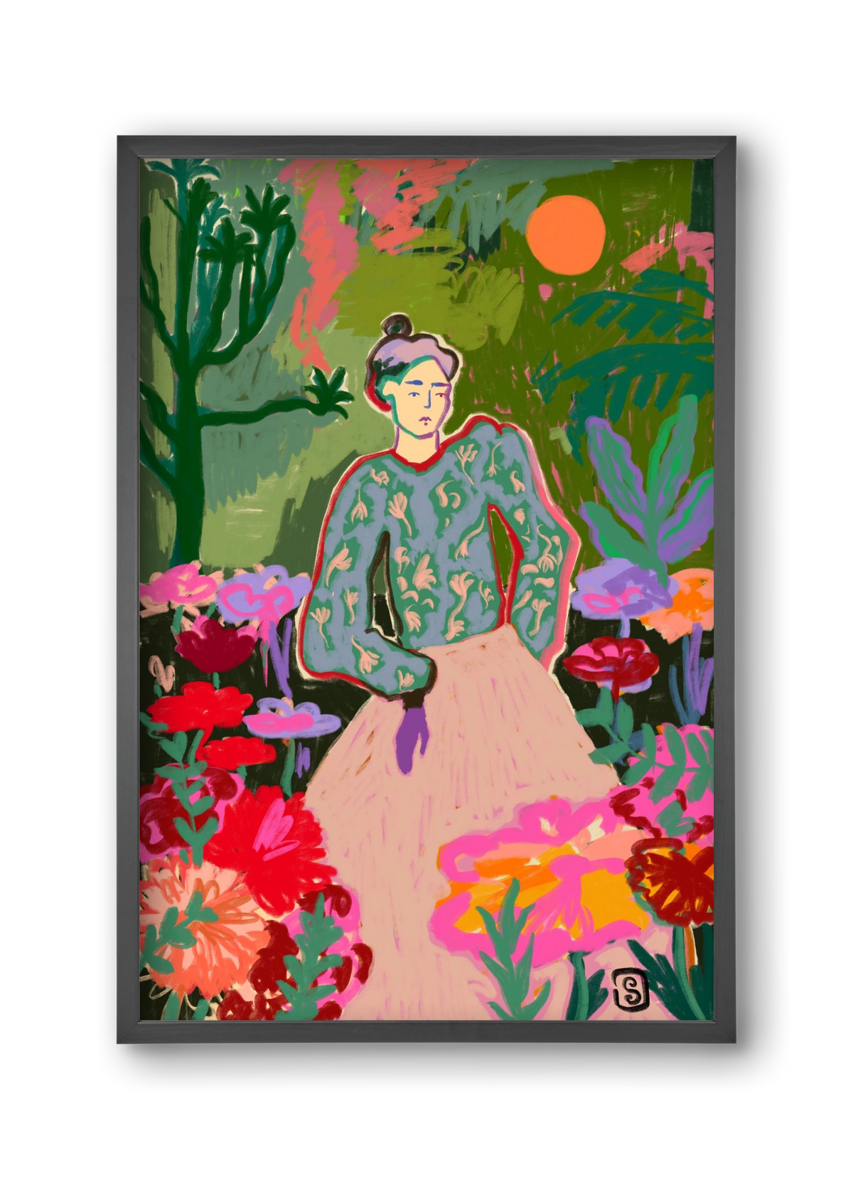 AUTUMN WALK IN THE FOREST, 30x45 cm (30x45 cm), Fekete keret