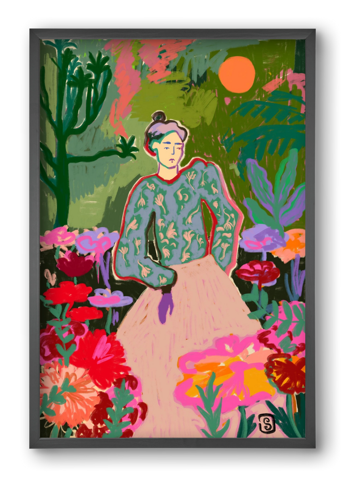 AUTUMN WALK IN THE FOREST, 40x60 cm (40x60 cm), Fekete keret