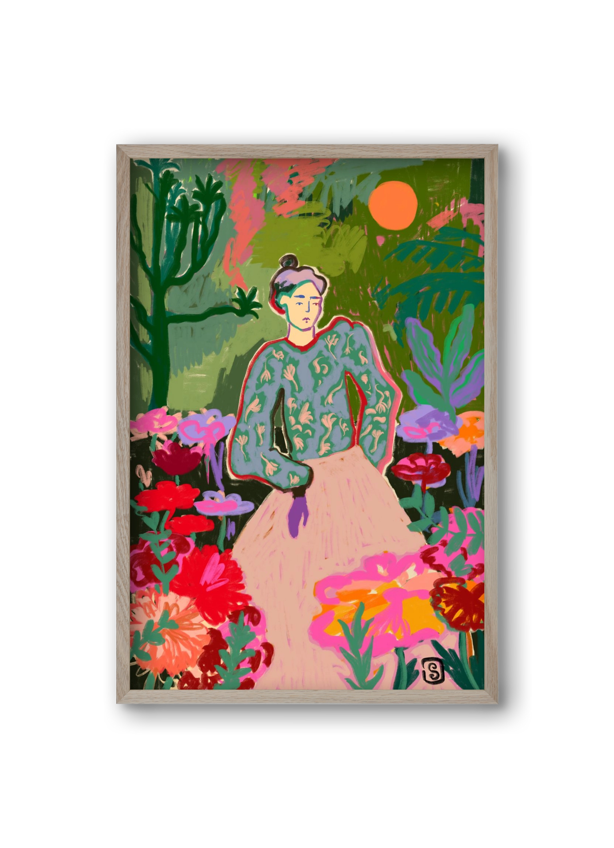 AUTUMN WALK IN THE FOREST, 20x30 cm (20x30 cm), Tölgy keret