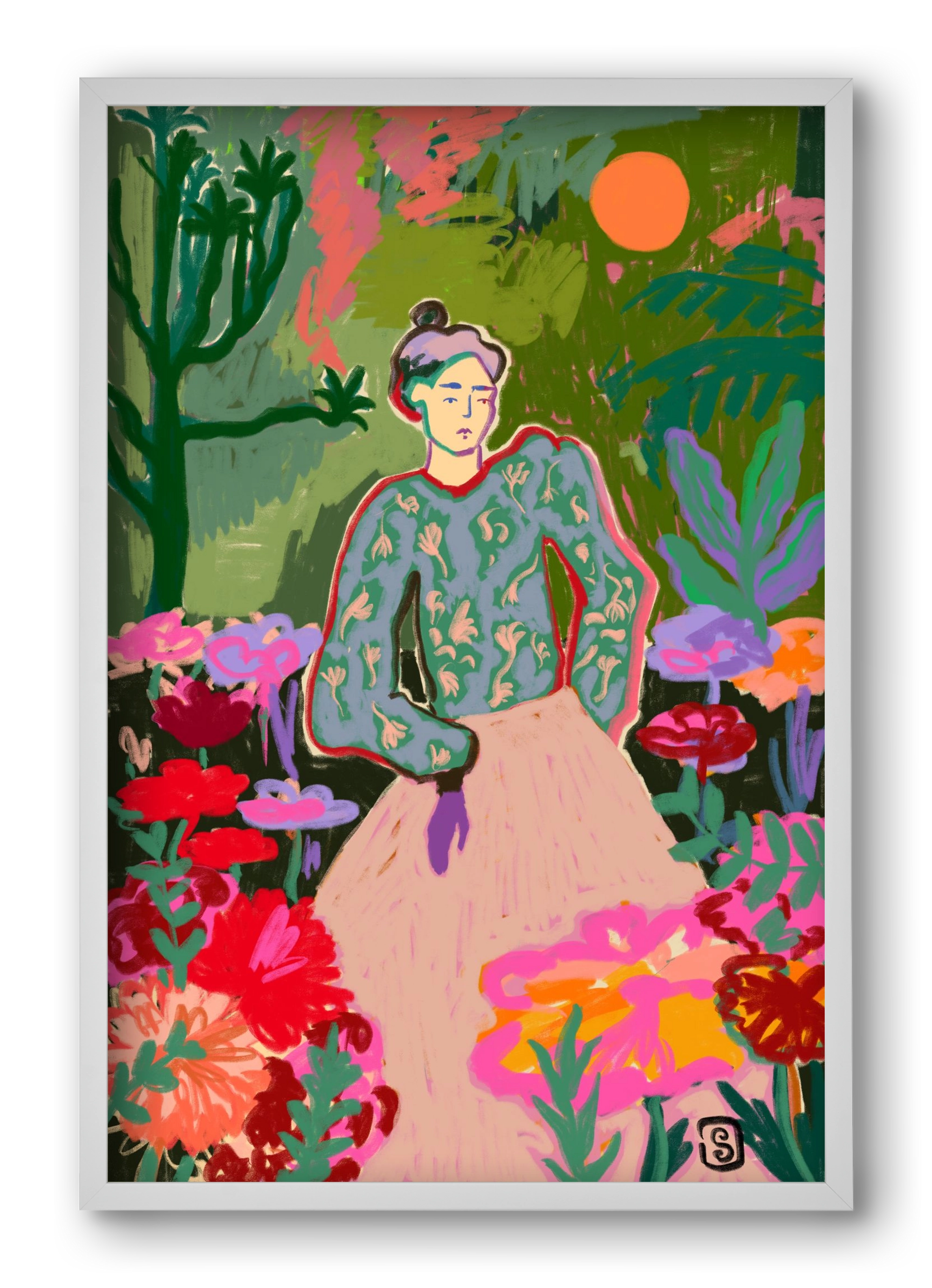 AUTUMN WALK IN THE FOREST, 40x60 cm (40x60 cm), Fehér keret