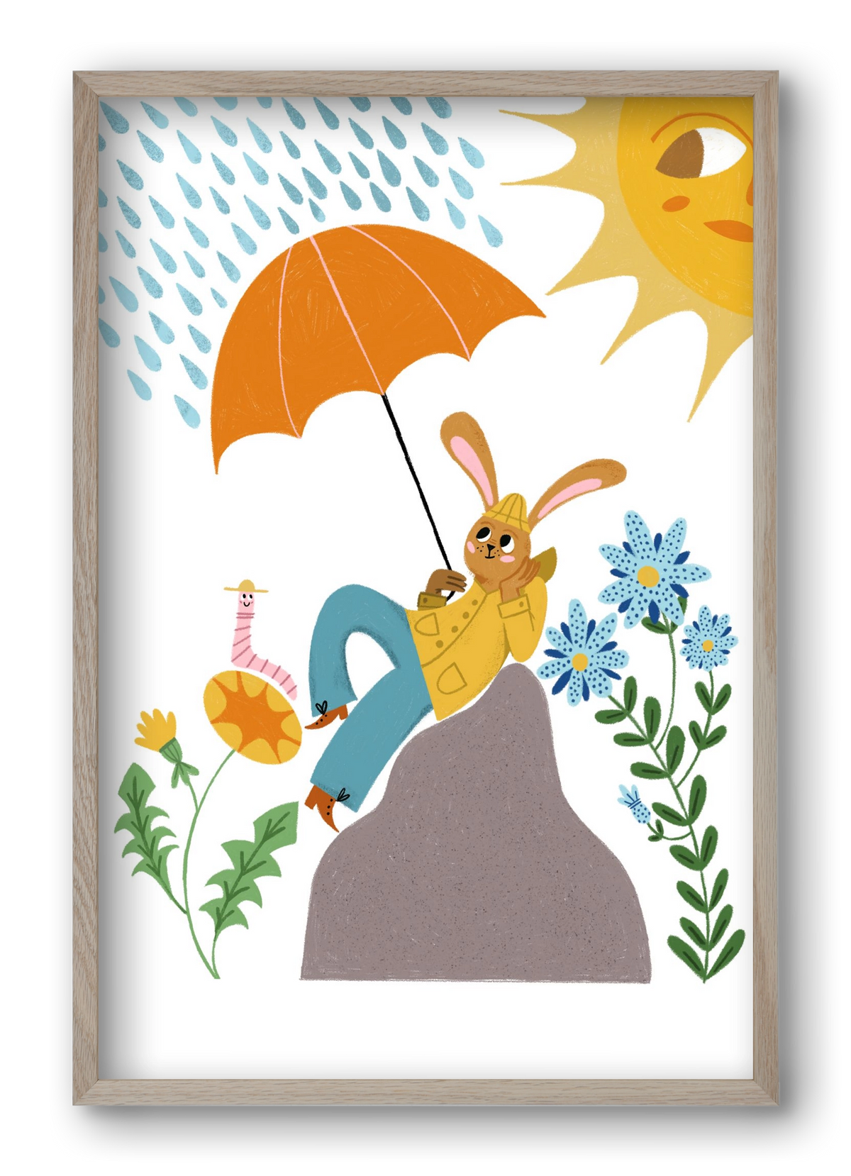 Waiting For The Rainbow, 40x60 cm (40x60 cm), Tölgy keret