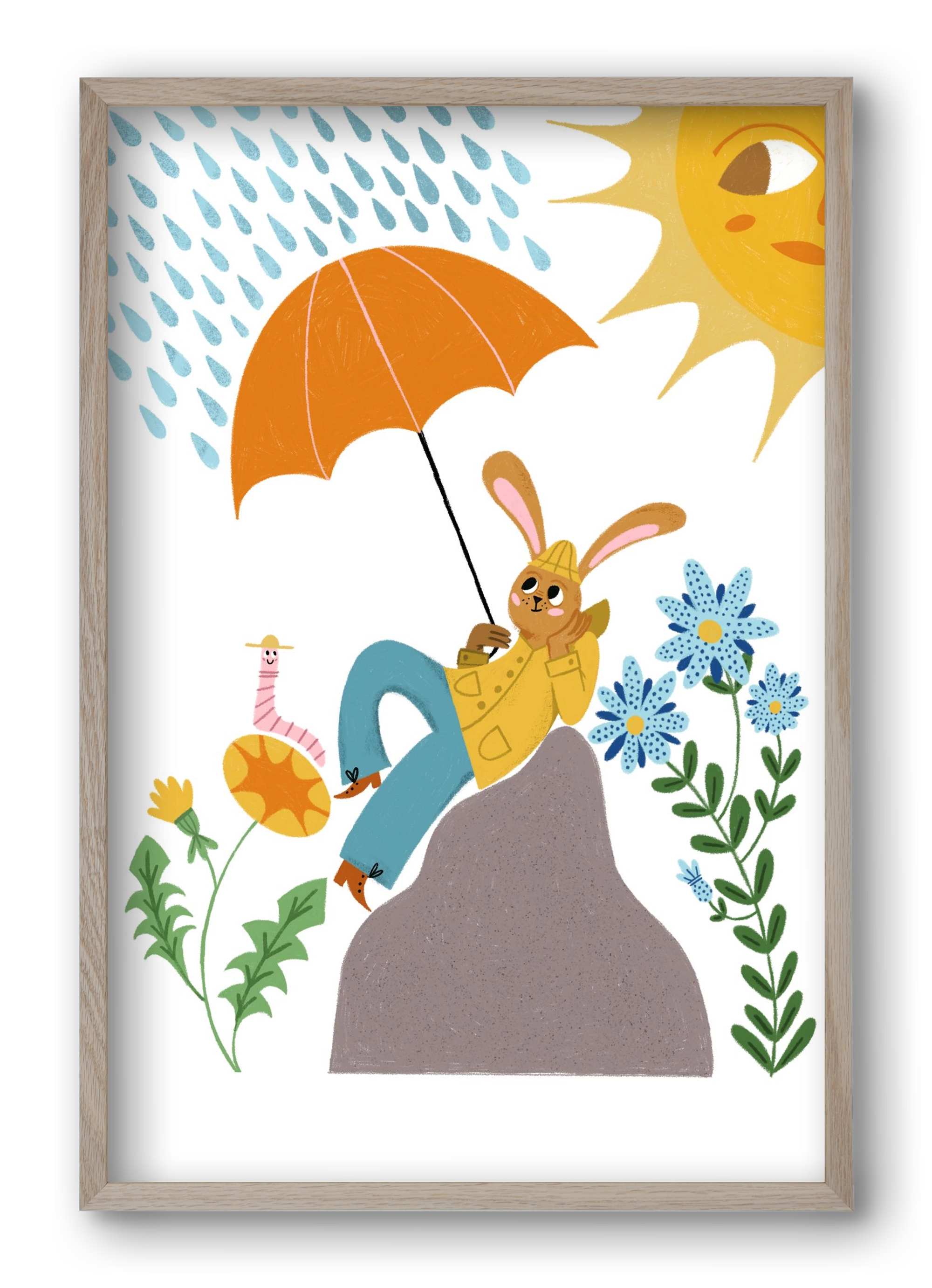 Waiting For The Rainbow, 40x60 cm (40x60 cm), Tölgy keret