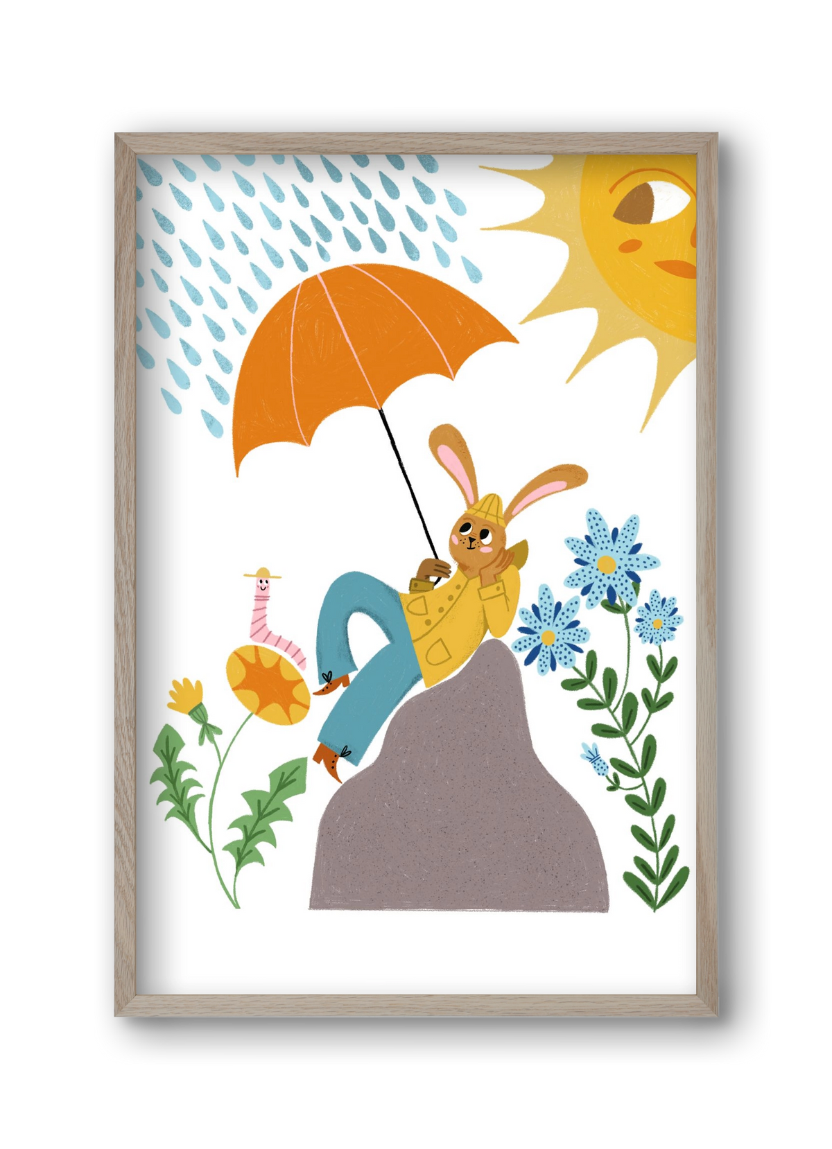 Waiting For The Rainbow, 30x45 cm (30x45 cm), Tölgy keret