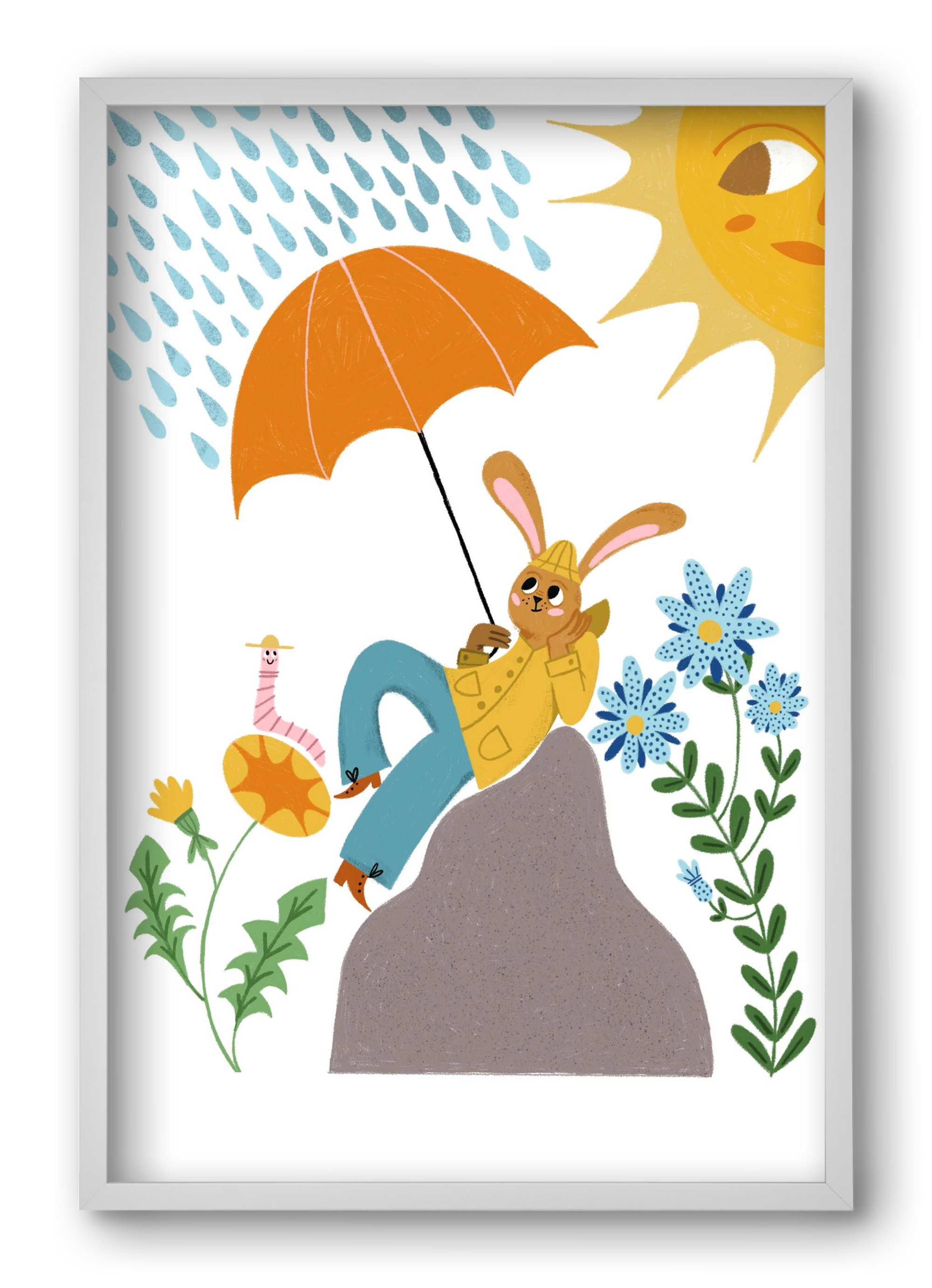 Waiting For The Rainbow, 40x60 cm (40x60 cm), Fehér keret