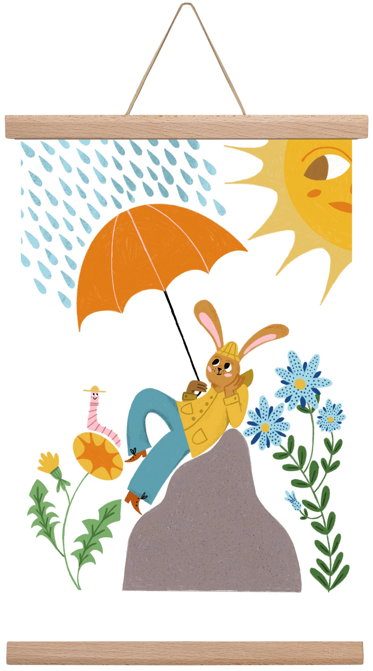 Waiting For The Rainbow, 30x45 cm (30x45 cm), Tölgy akasztó