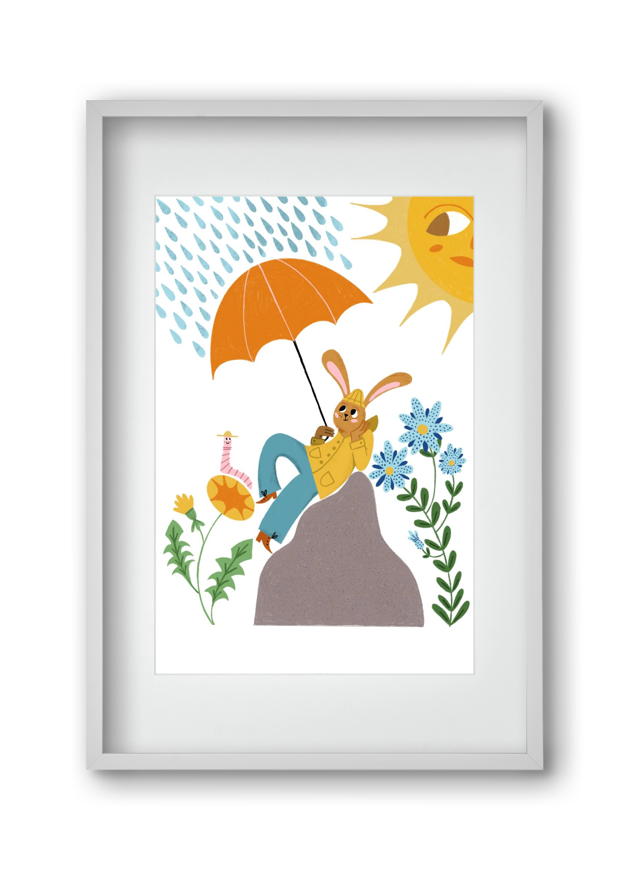 Waiting For The Rainbow, 30x45 cm (20x30 cm), Fehér keret, paszpartuval