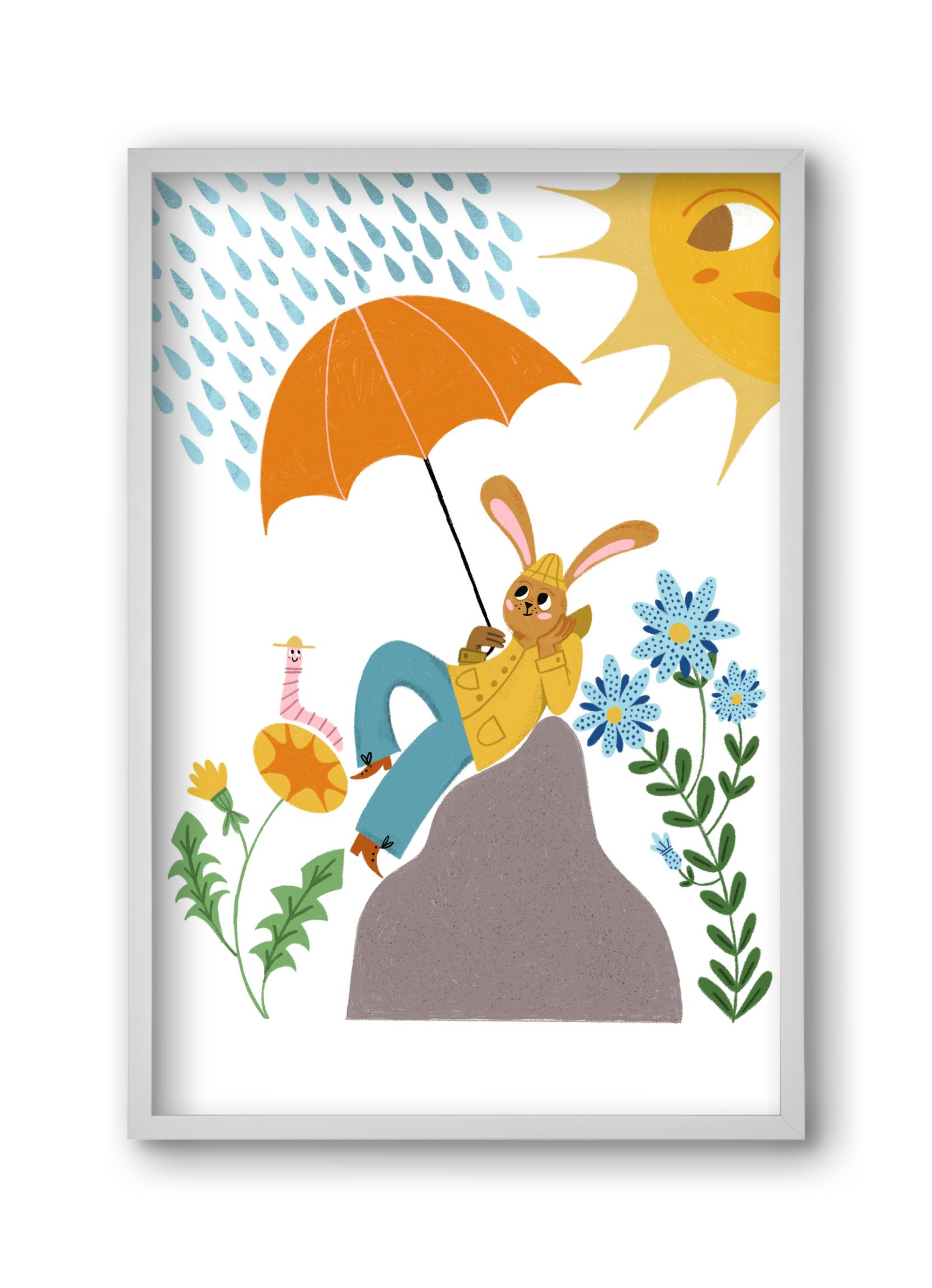 Waiting For The Rainbow, 30x45 cm (30x45 cm), Fehér keret