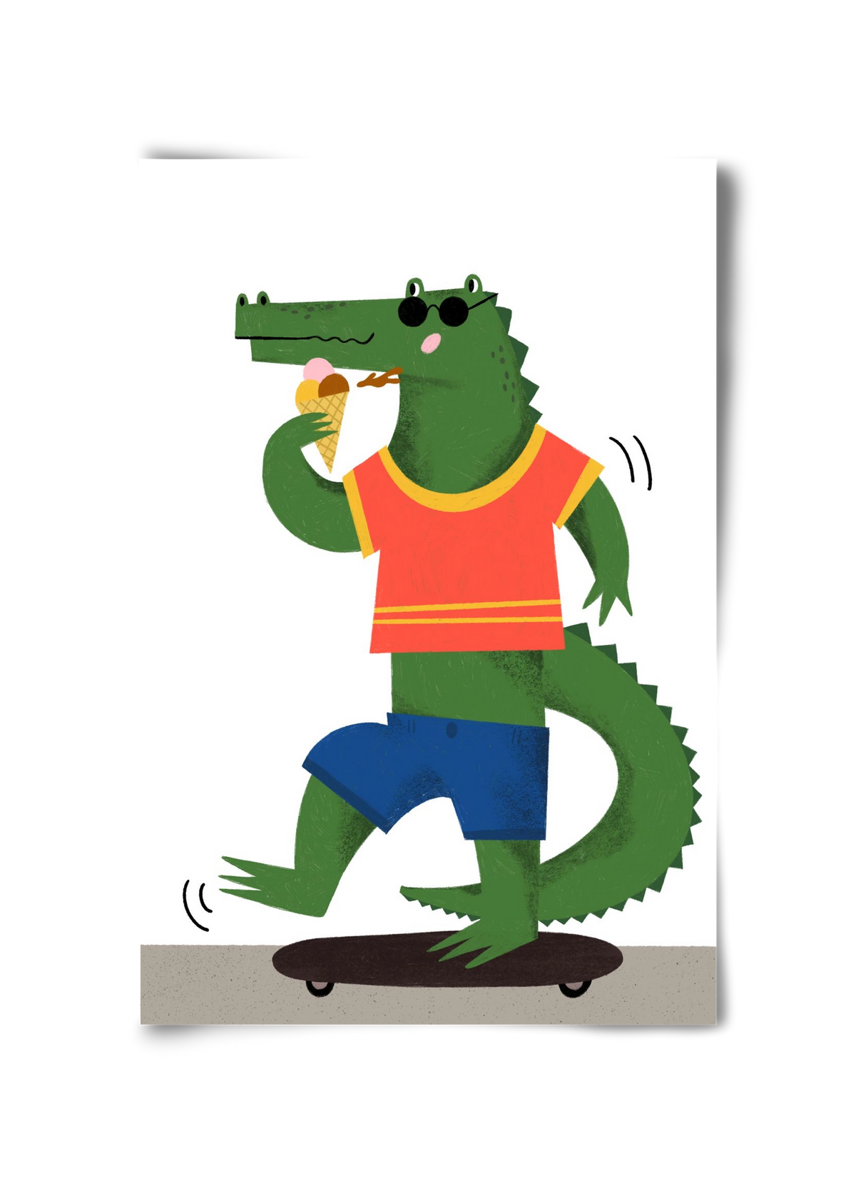 Funky Crocodile, 30x45 cm, Keret nélkül