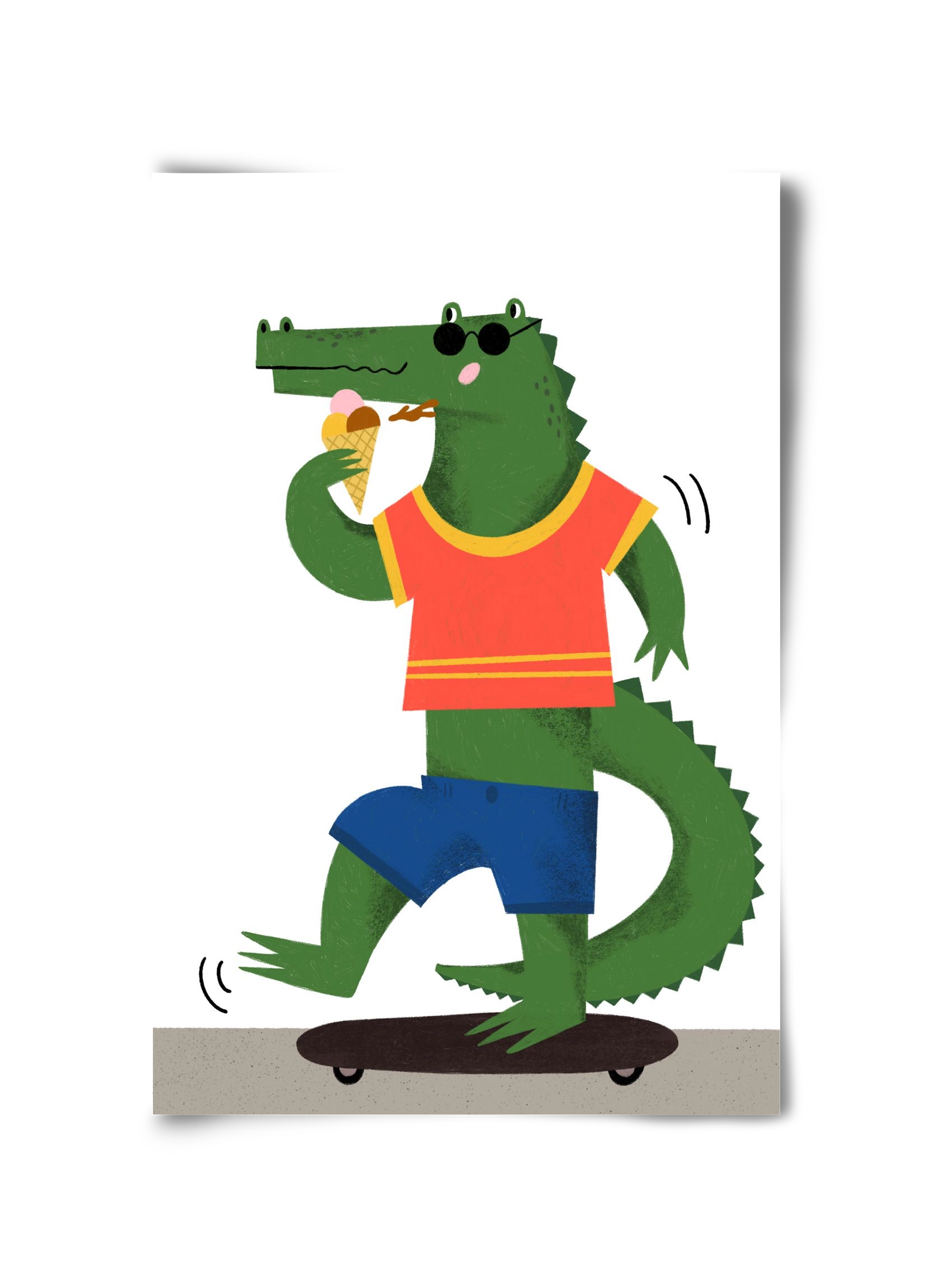 Funky Crocodile, 30x45 cm, Keret nélkül