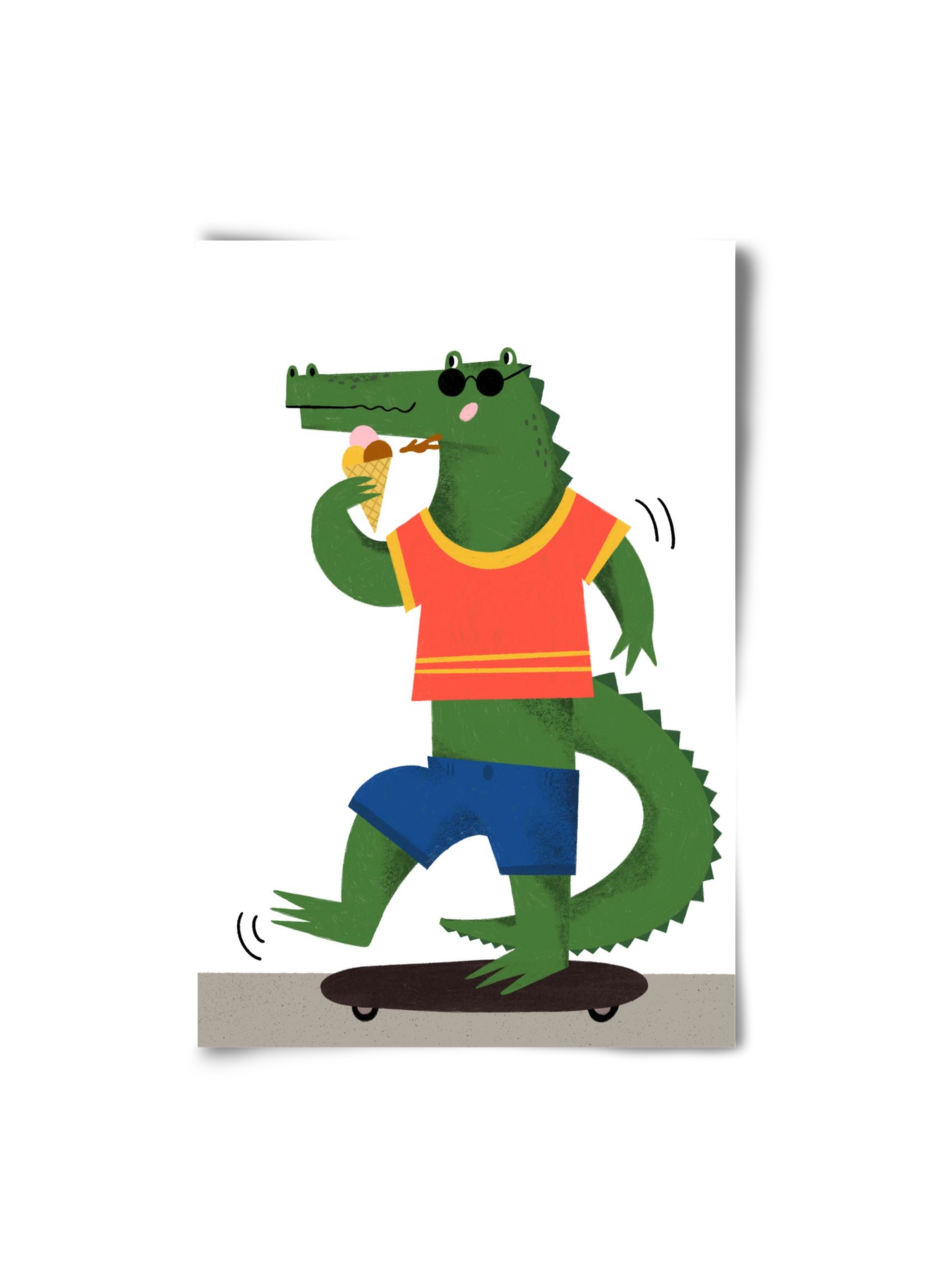 Funky Crocodile, 20x30 cm, Keret nélkül