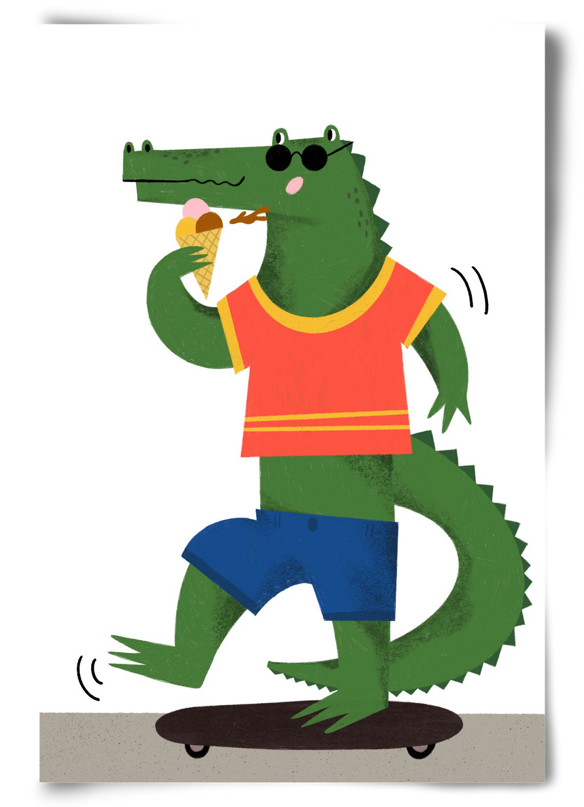 Funky Crocodile, 60x90 cm, Keret nélkül