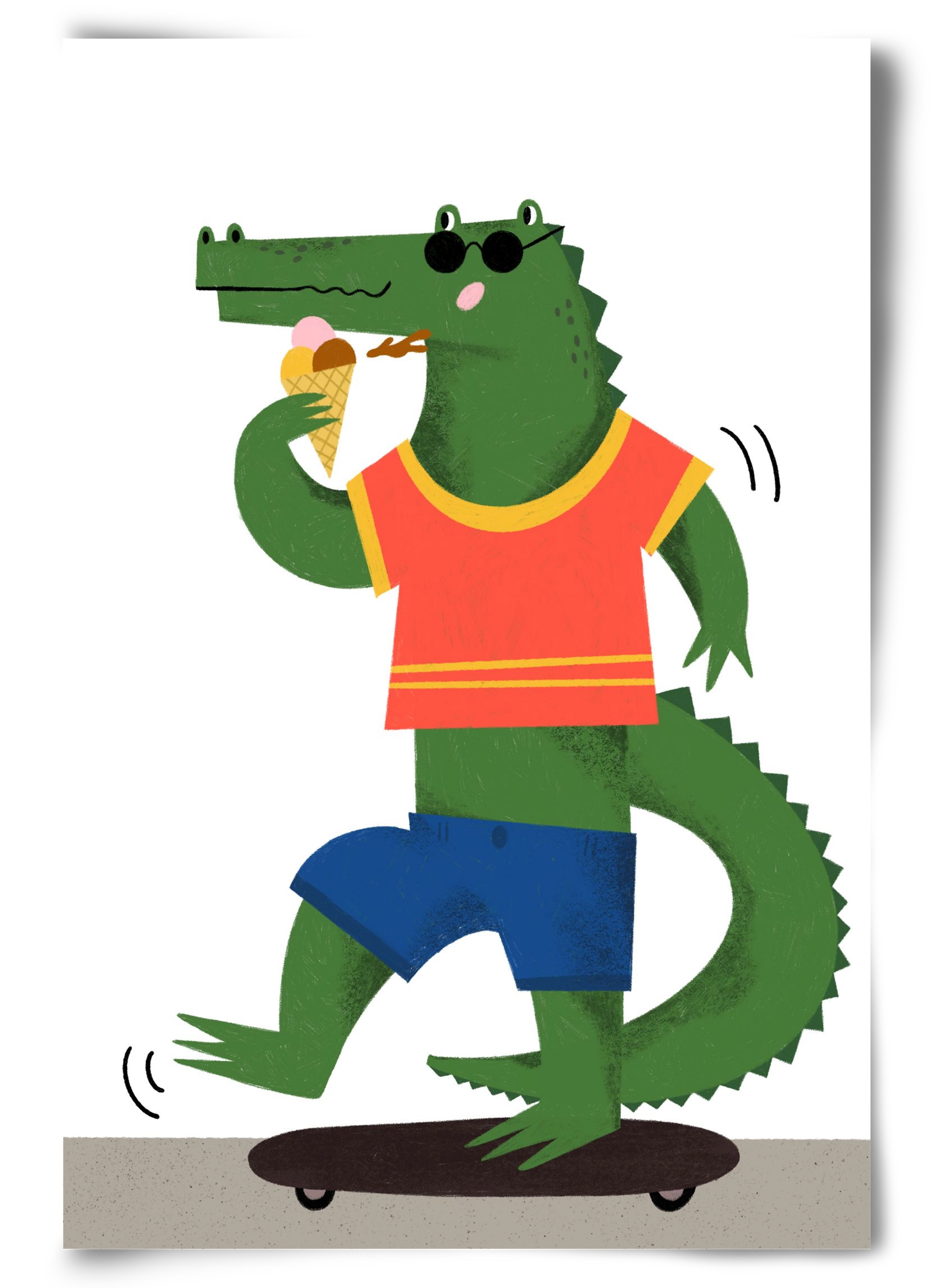 Funky Crocodile, 60x90 cm, Keret nélkül
