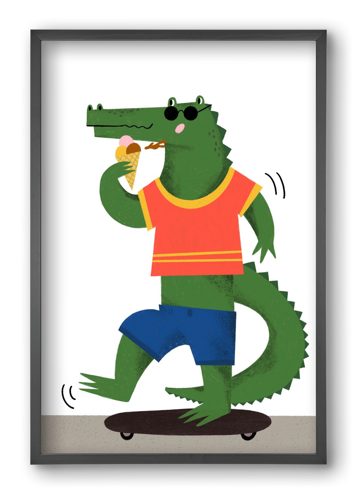 Funky Crocodile, 40x60 cm (40x60 cm), Fekete keret