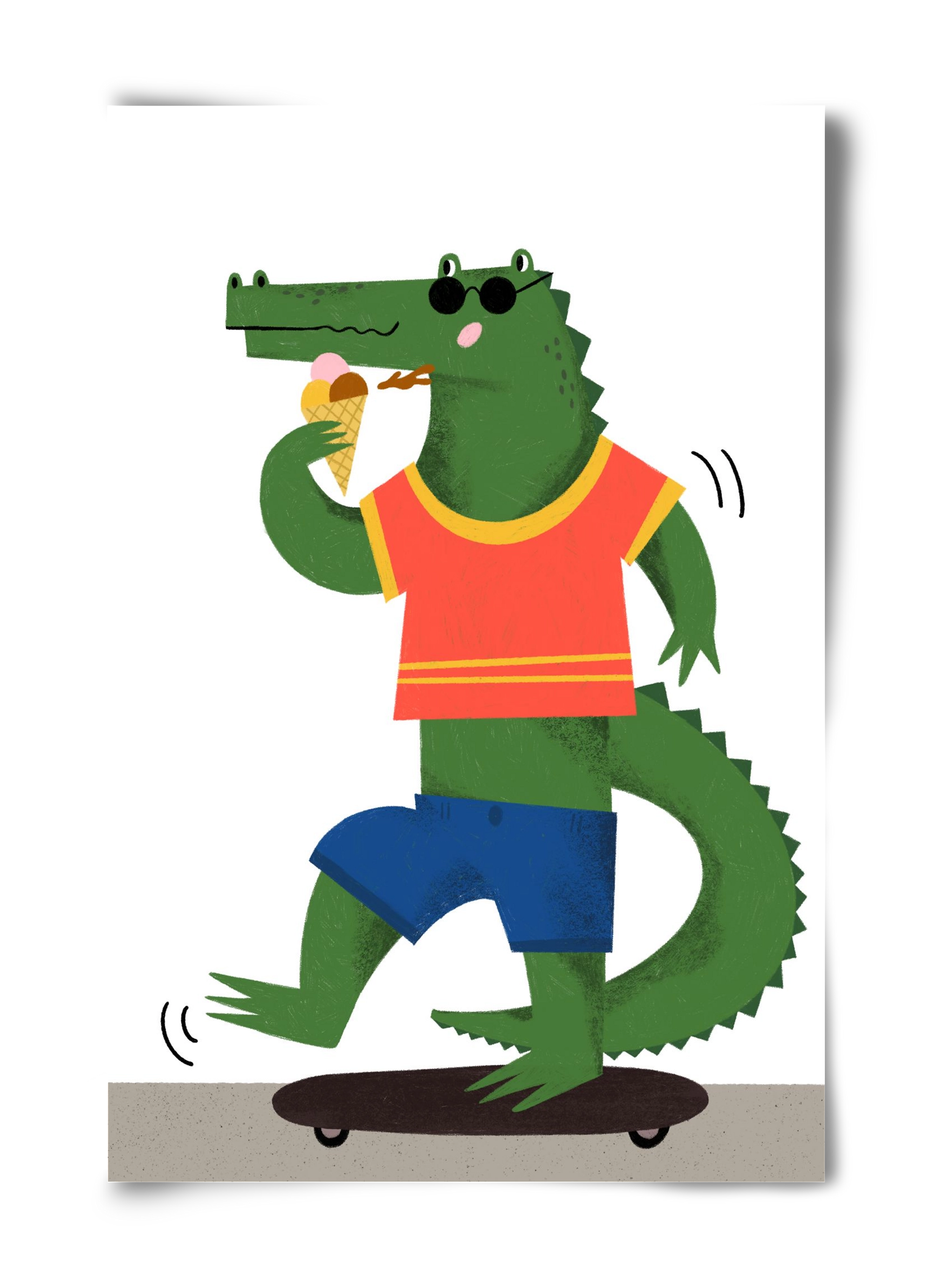 Funky Crocodile, 40x60 cm, Keret nélkül