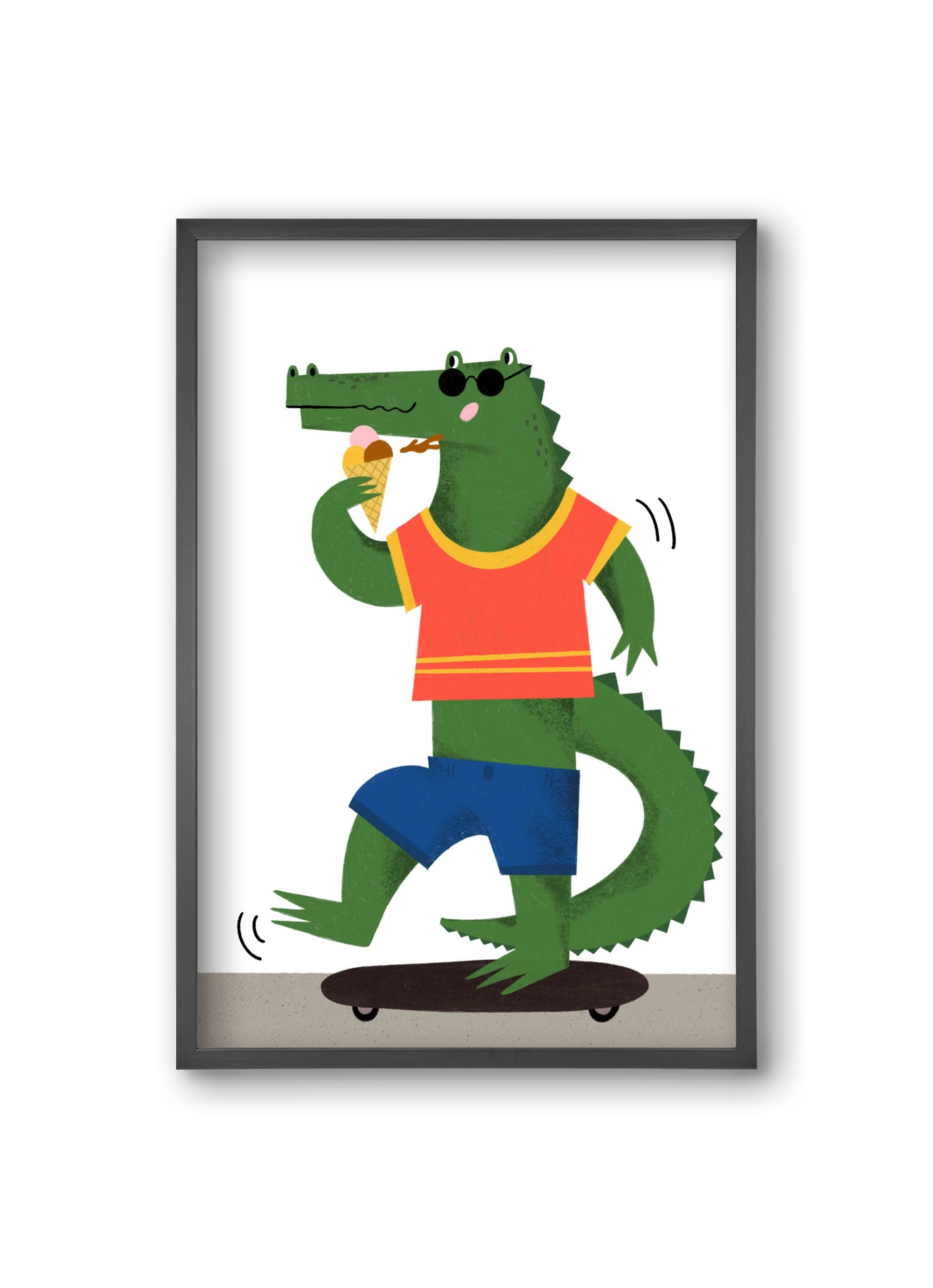 Funky Crocodile, 20x30 cm (20x30 cm), Fekete keret