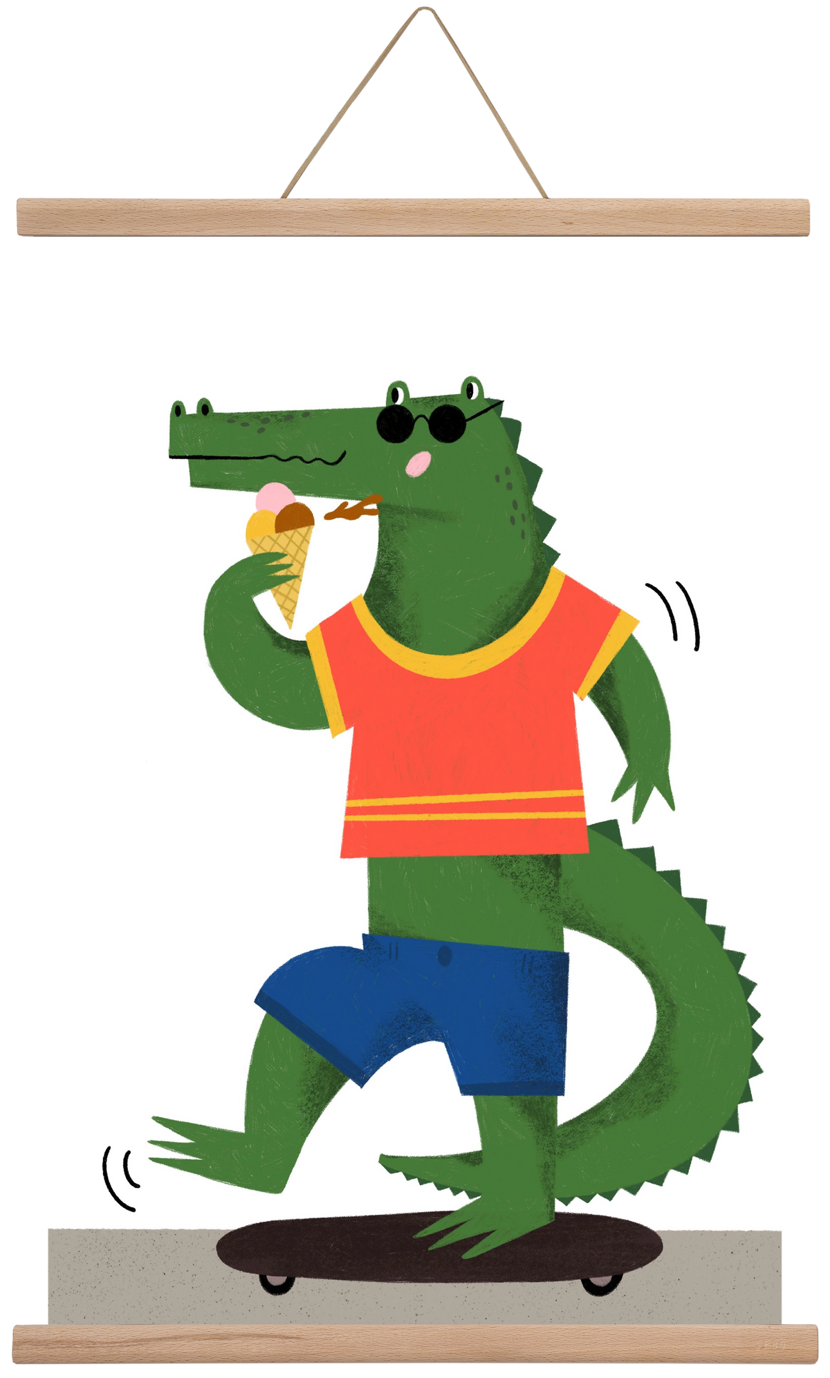 Funky Crocodile, 40x60 cm (40x60 cm), Tölgy akasztó