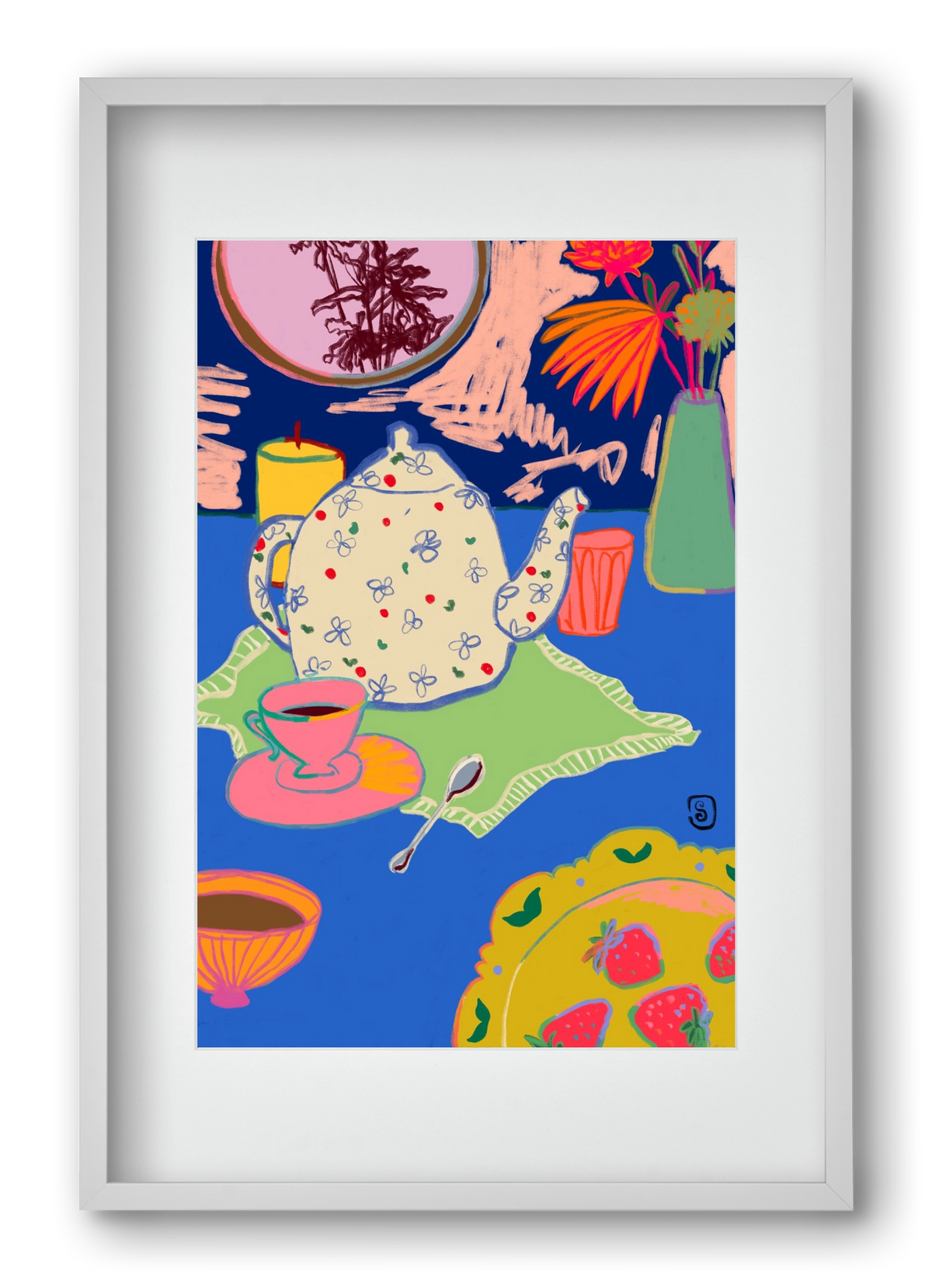 TEA TIME, 40x60 cm (30x45 cm), Fehér keret, paszpartuval