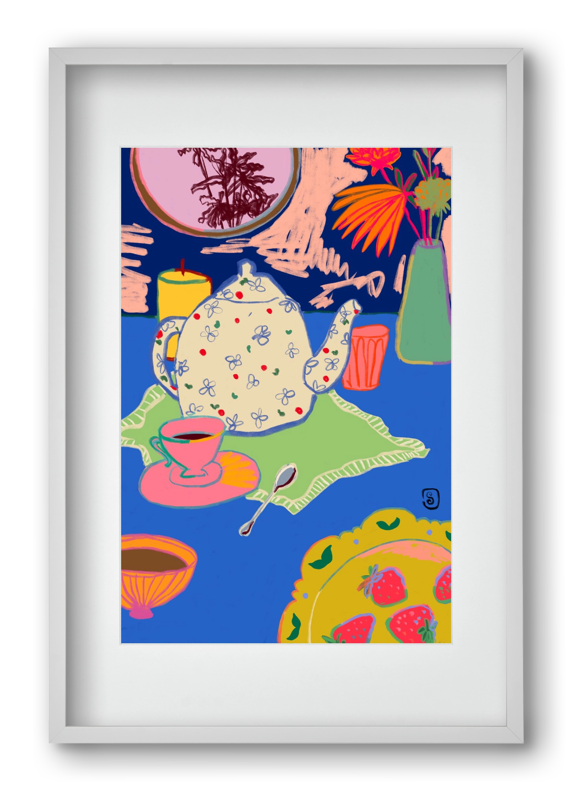 TEA TIME, 40x60 cm (30x45 cm), Fehér keret, paszpartuval