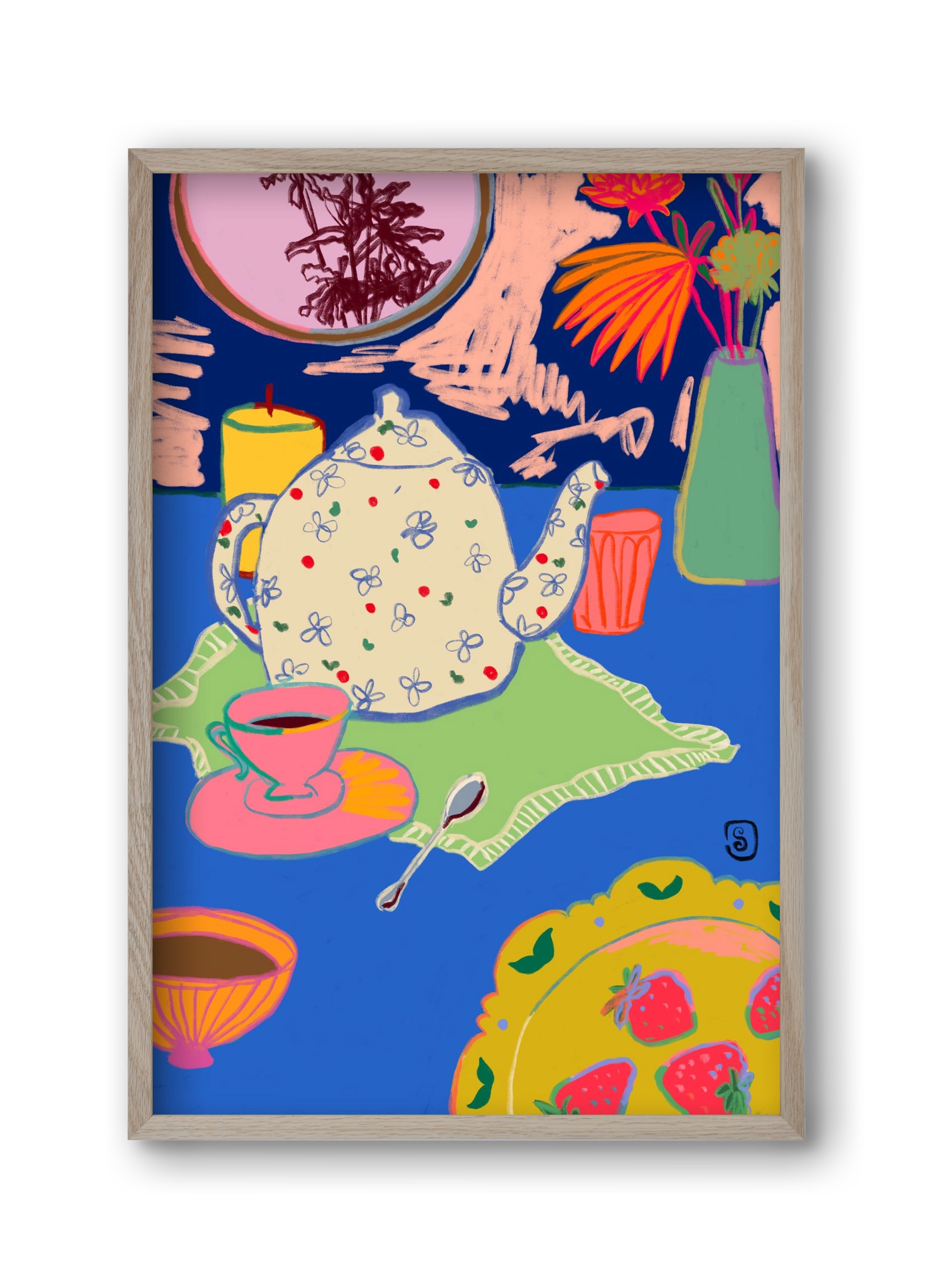 TEA TIME, 30x45 cm (30x45 cm), Tölgy keret