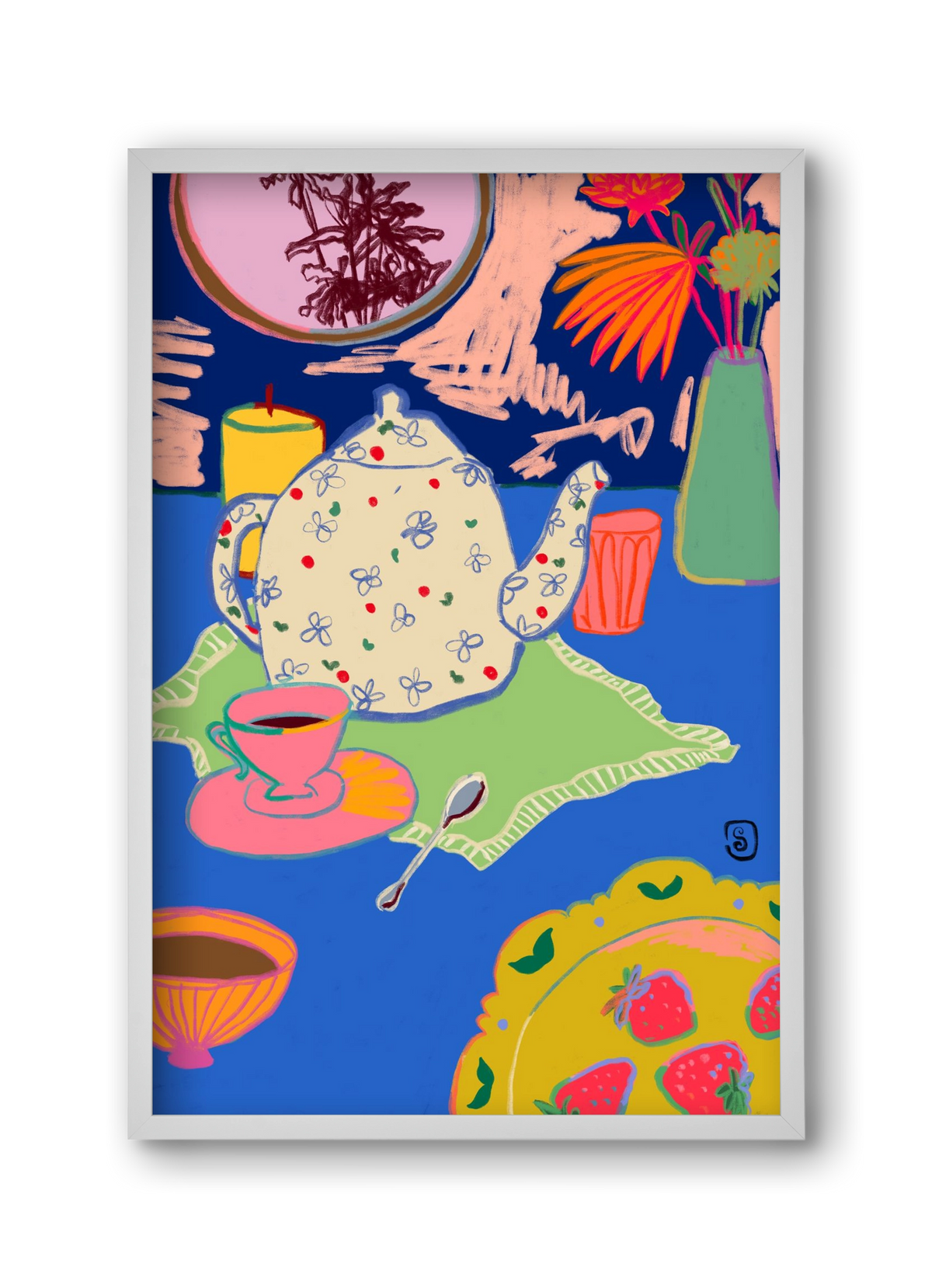 TEA TIME, 30x45 cm (30x45 cm), Fehér keret