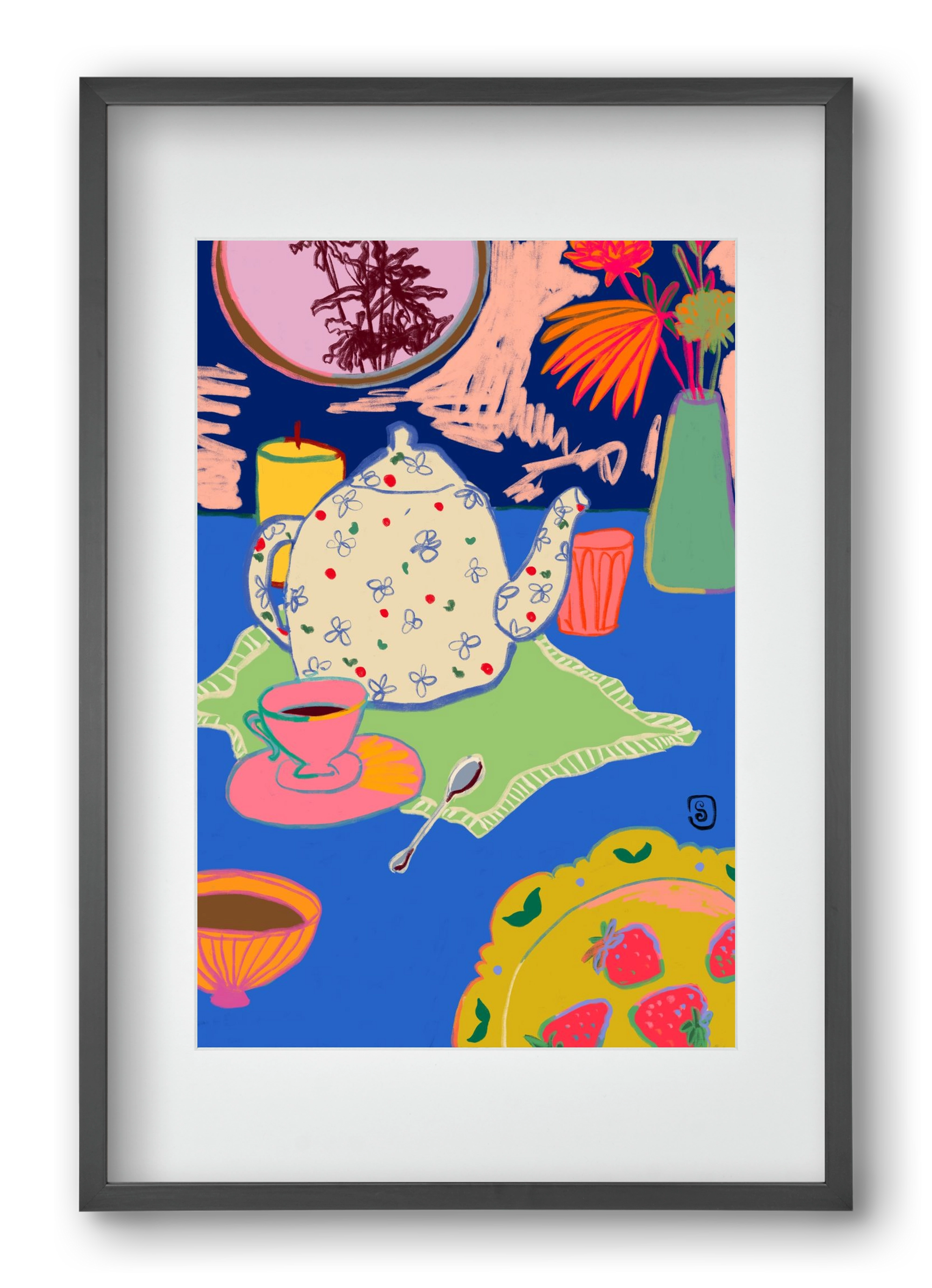 TEA TIME, 40x60 cm (30x45 cm), Fekete keret, paszpartuval