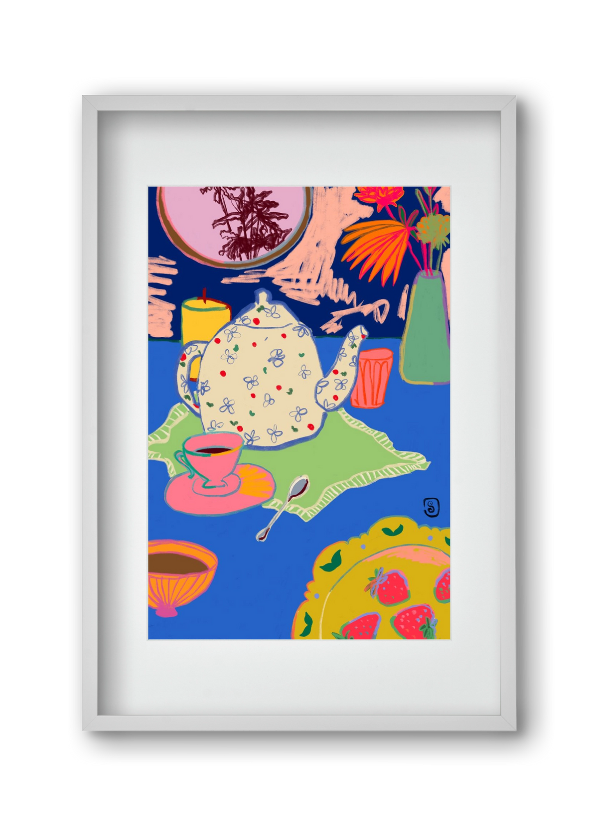 TEA TIME, 30x45 cm (20x30 cm), Fehér keret, paszpartuval