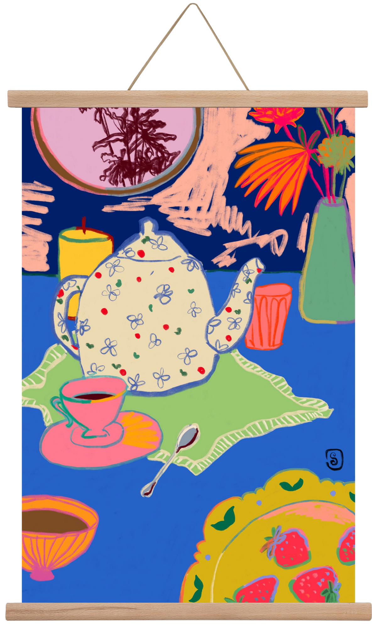 TEA TIME, 40x60 cm (40x60 cm), Tölgy akasztó