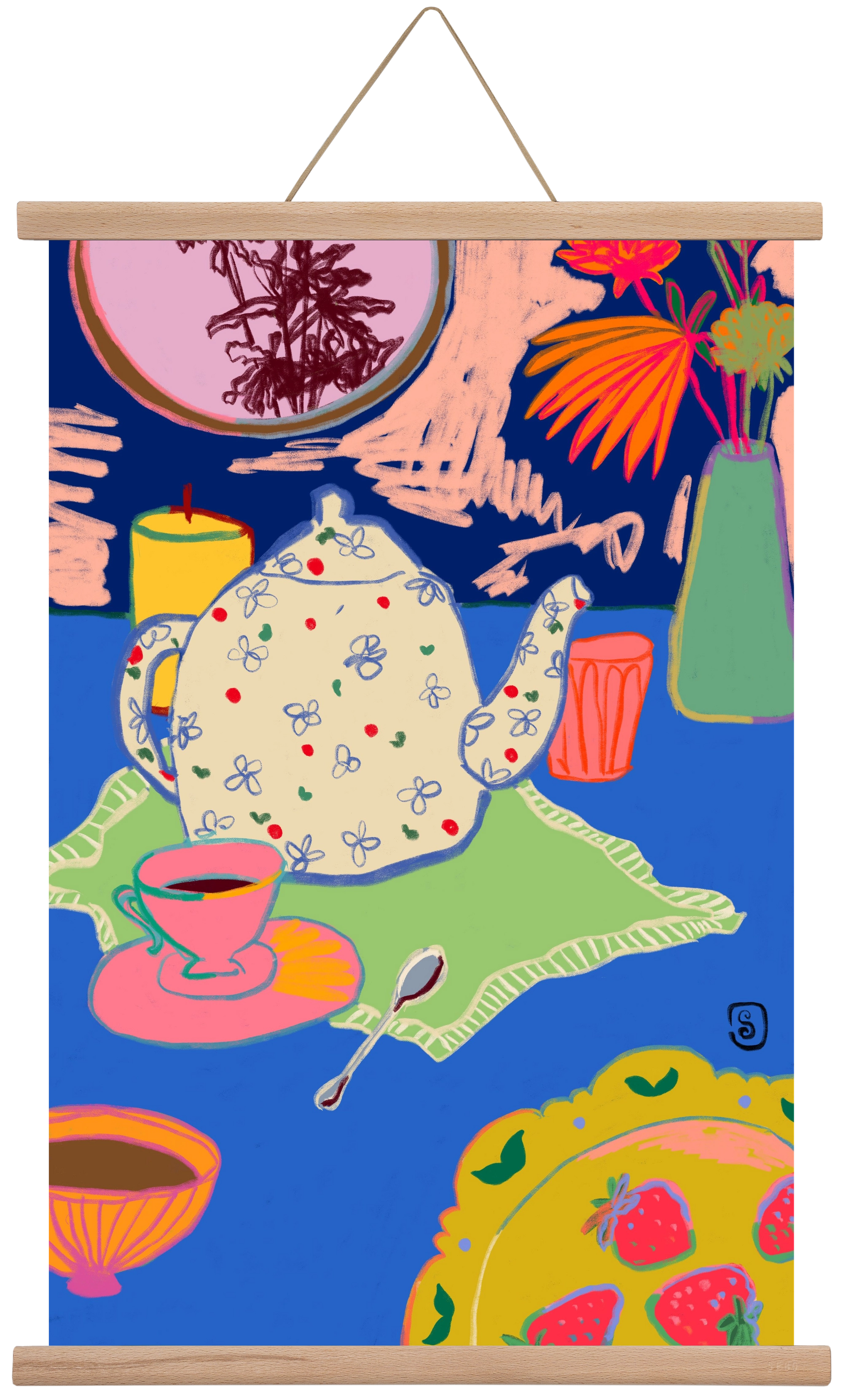 TEA TIME, 40x60 cm (40x60 cm), Tölgy akasztó