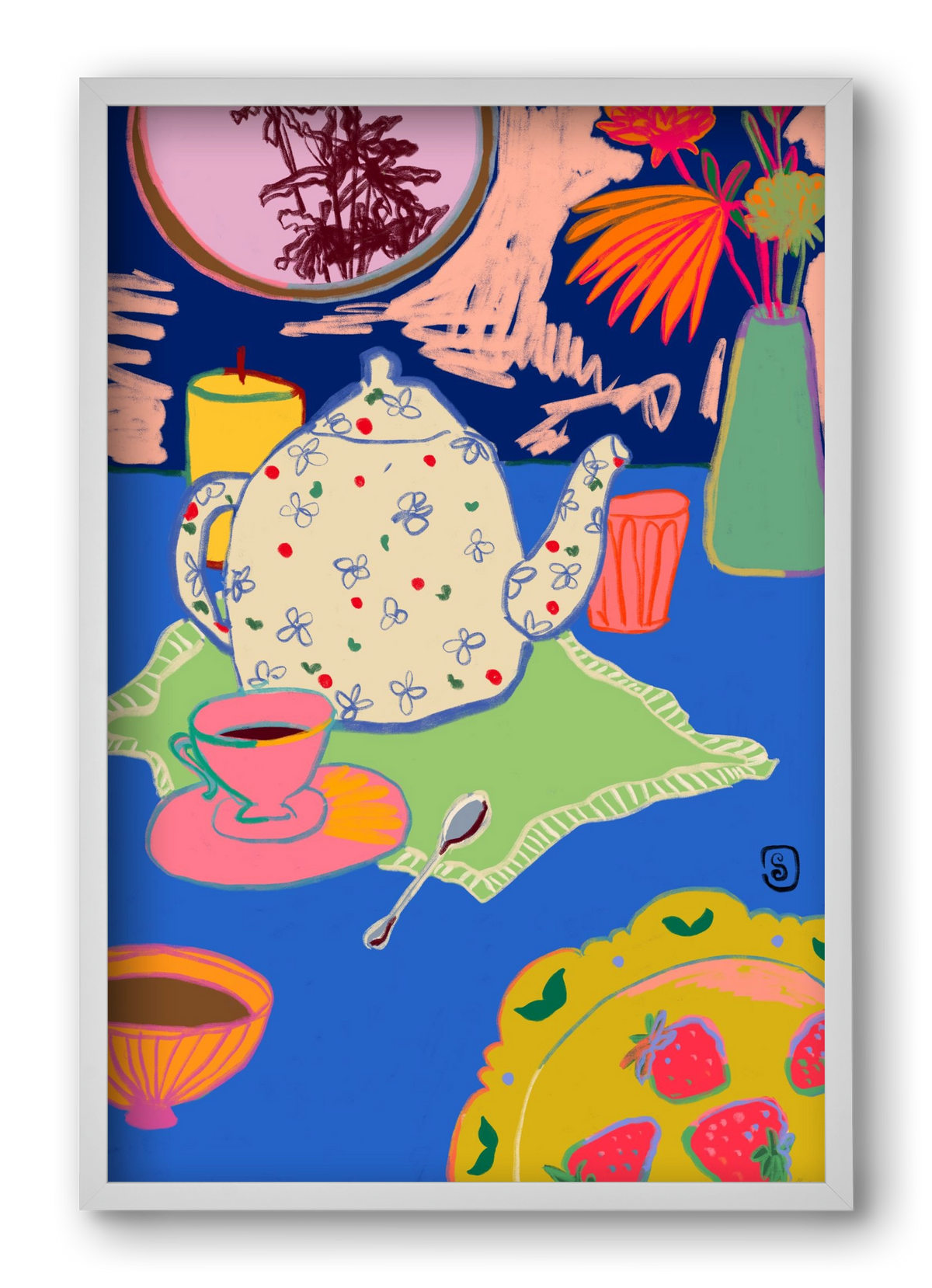 TEA TIME, 40x60 cm (40x60 cm), Fehér keret