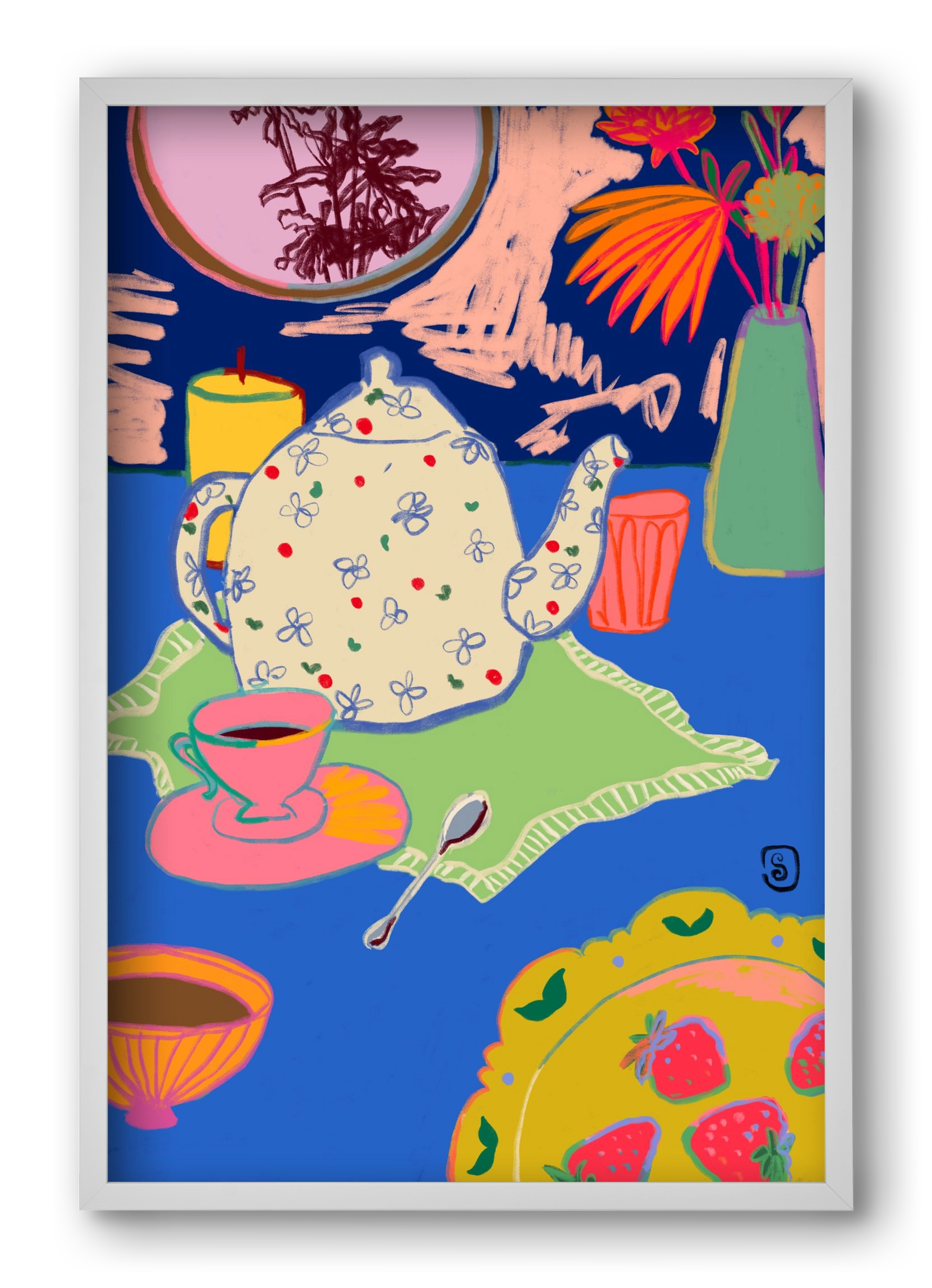 TEA TIME, 40x60 cm (40x60 cm), Fehér keret