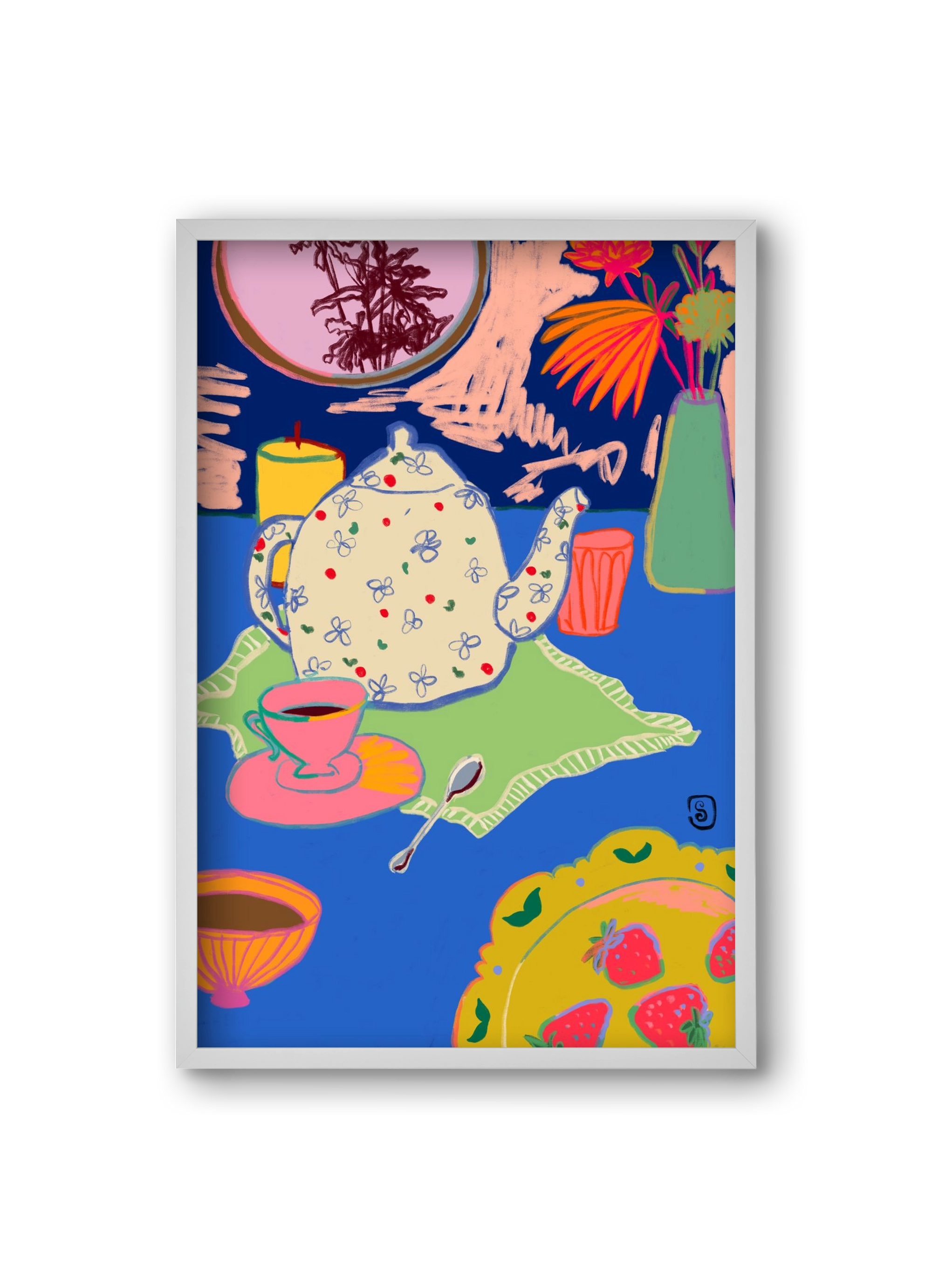 TEA TIME, 20x30 cm (20x30 cm), Fehér keret