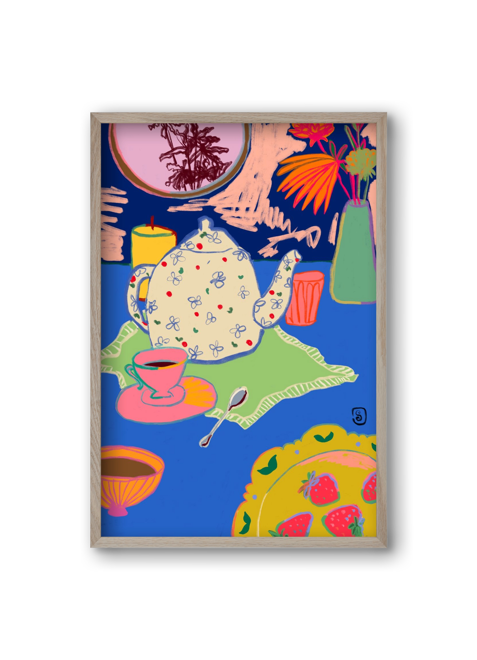 TEA TIME, 20x30 cm (20x30 cm), Tölgy keret