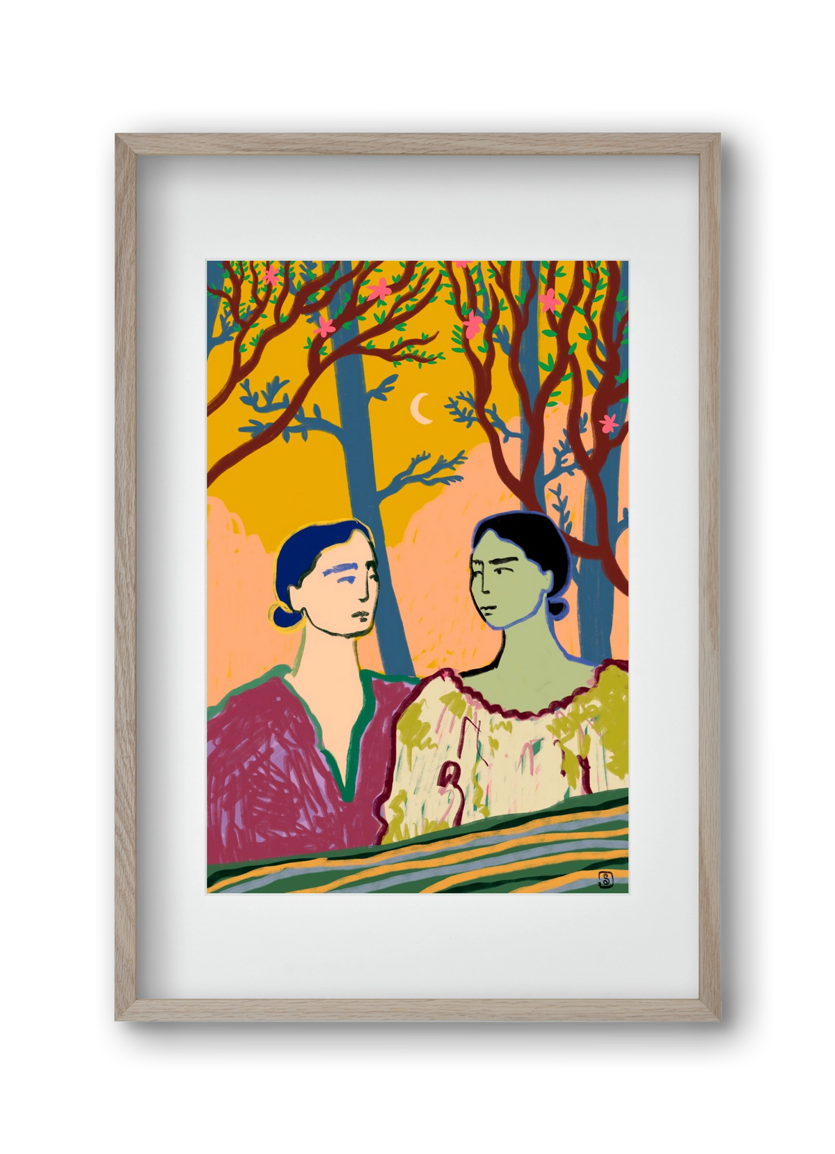 FOREST TALE, 30x45 cm (20x30 cm), Tölgy keret, paszpartuval