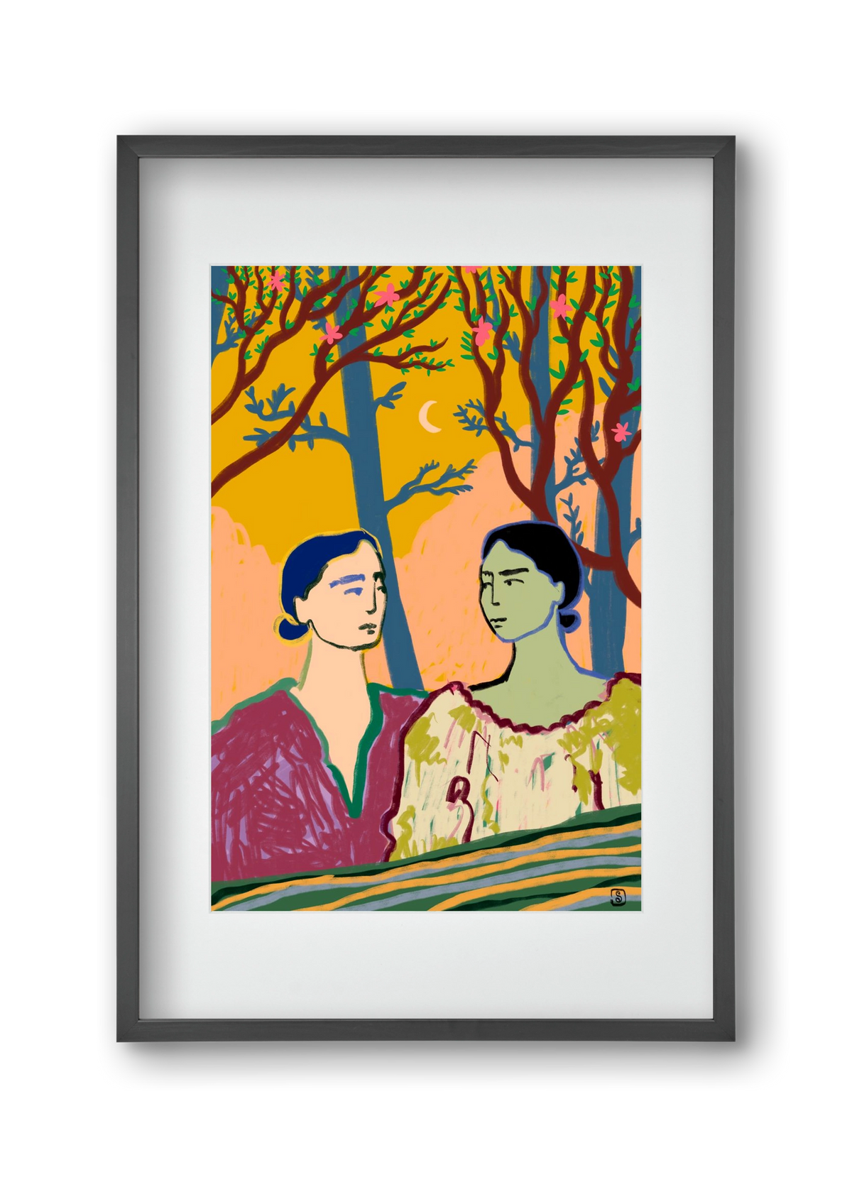 FOREST TALE, 30x45 cm (20x30 cm), Fekete keret, paszpartuval