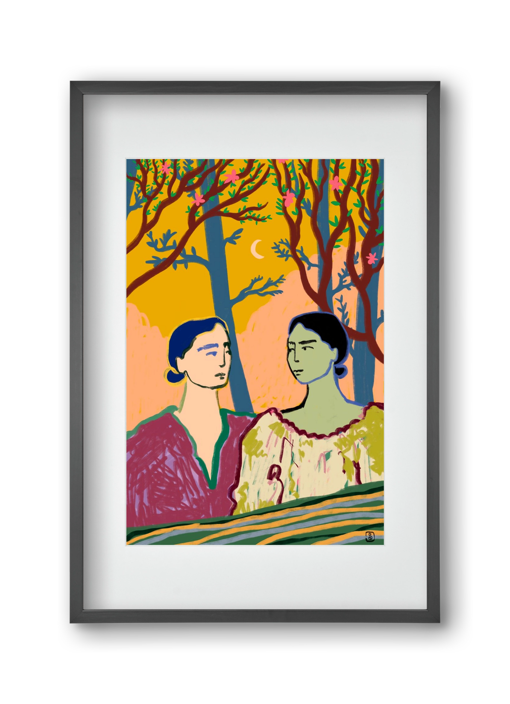 FOREST TALE, 30x45 cm (20x30 cm), Fekete keret, paszpartuval