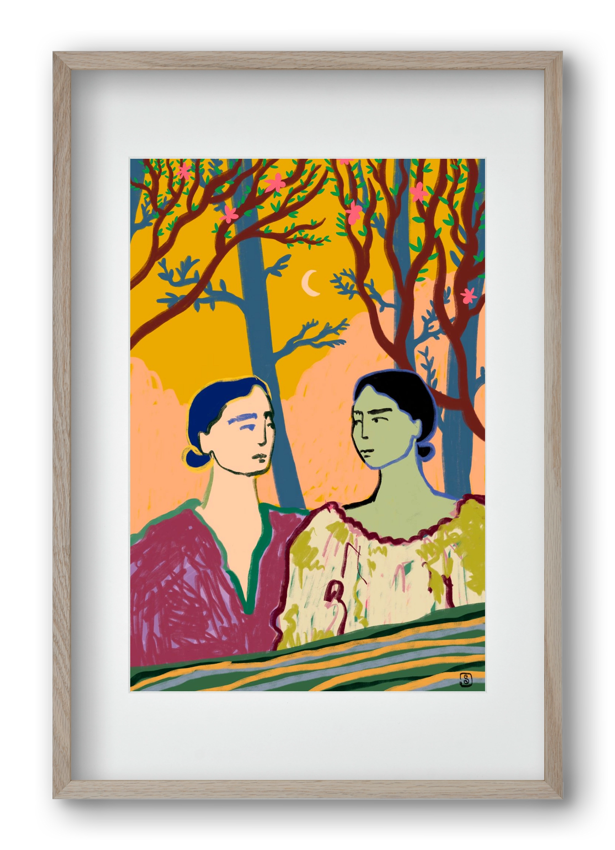 FOREST TALE, 40x60 cm (30x45 cm), Tölgy keret, paszpartuval