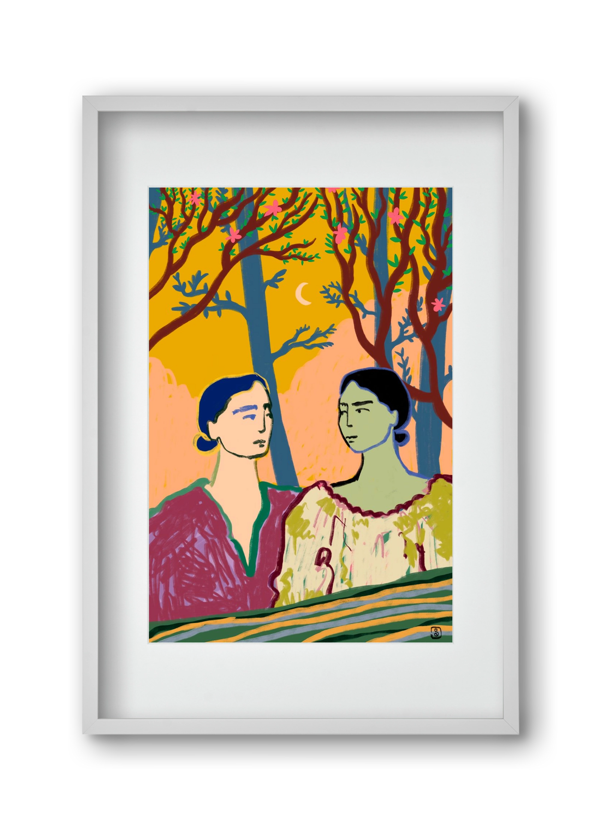 FOREST TALE, 30x45 cm (20x30 cm), Fehér keret, paszpartuval