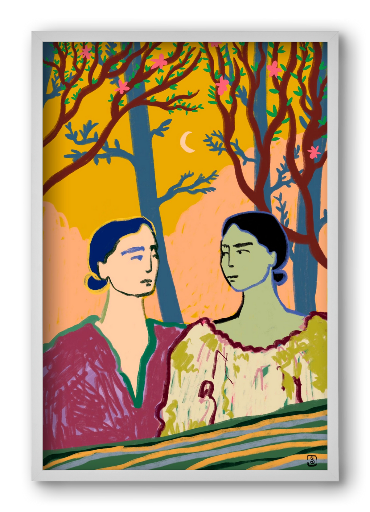 FOREST TALE, 40x60 cm (40x60 cm), Fehér keret