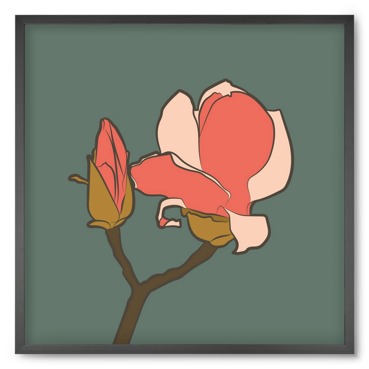 Bimbó, 50x50 cm (50x50 cm), Fekete keret