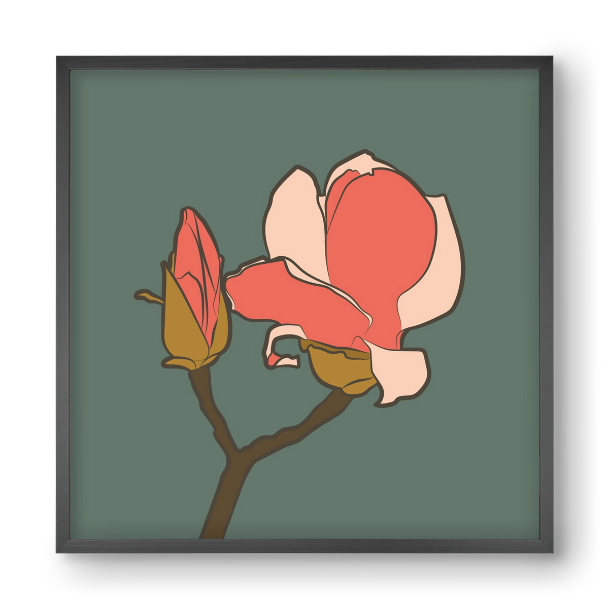 Bimbó, 40x40 cm (40x40 cm), Fekete keret