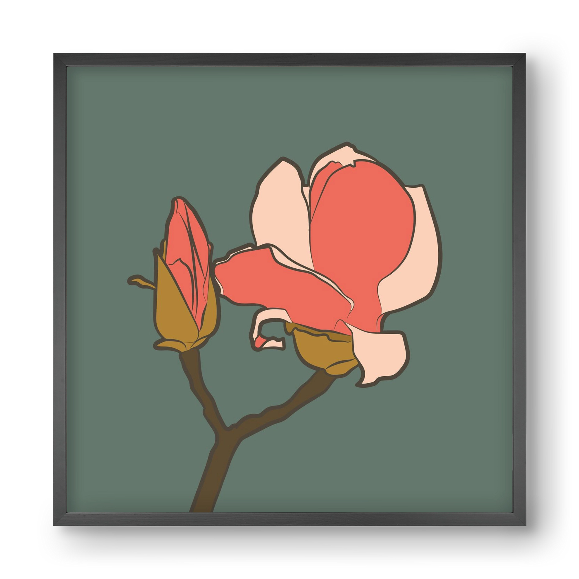 Bimbó, 40x40 cm (40x40 cm), Fekete keret