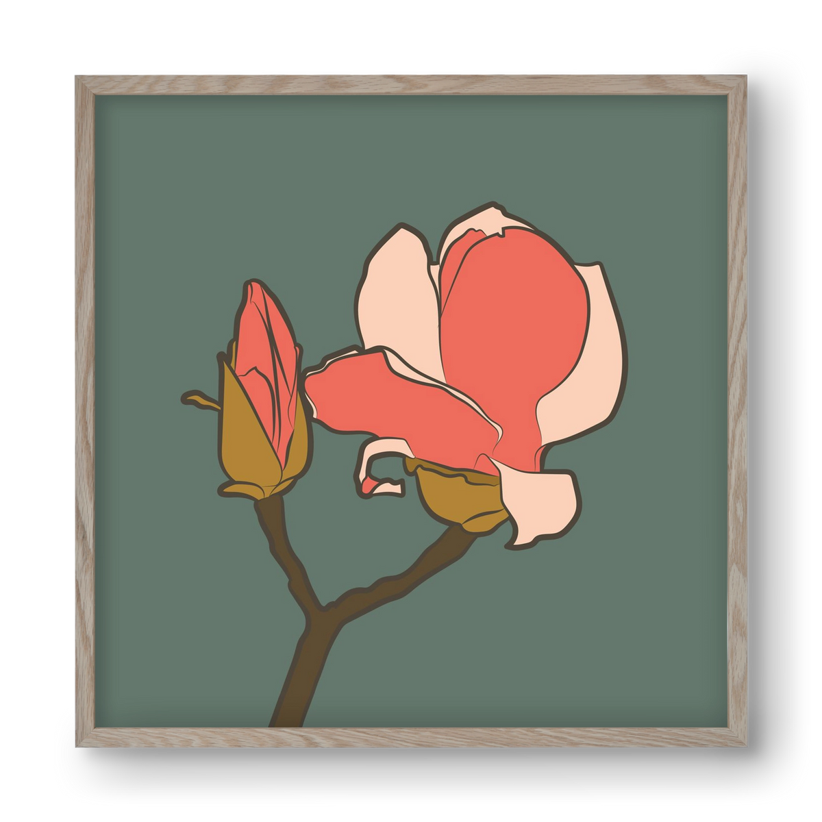 Bimbó, 40x40 cm (40x40 cm), Tölgy keret