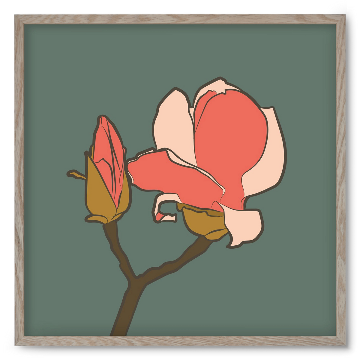 Bimbó, 50x50 cm (50x50 cm), Tölgy keret