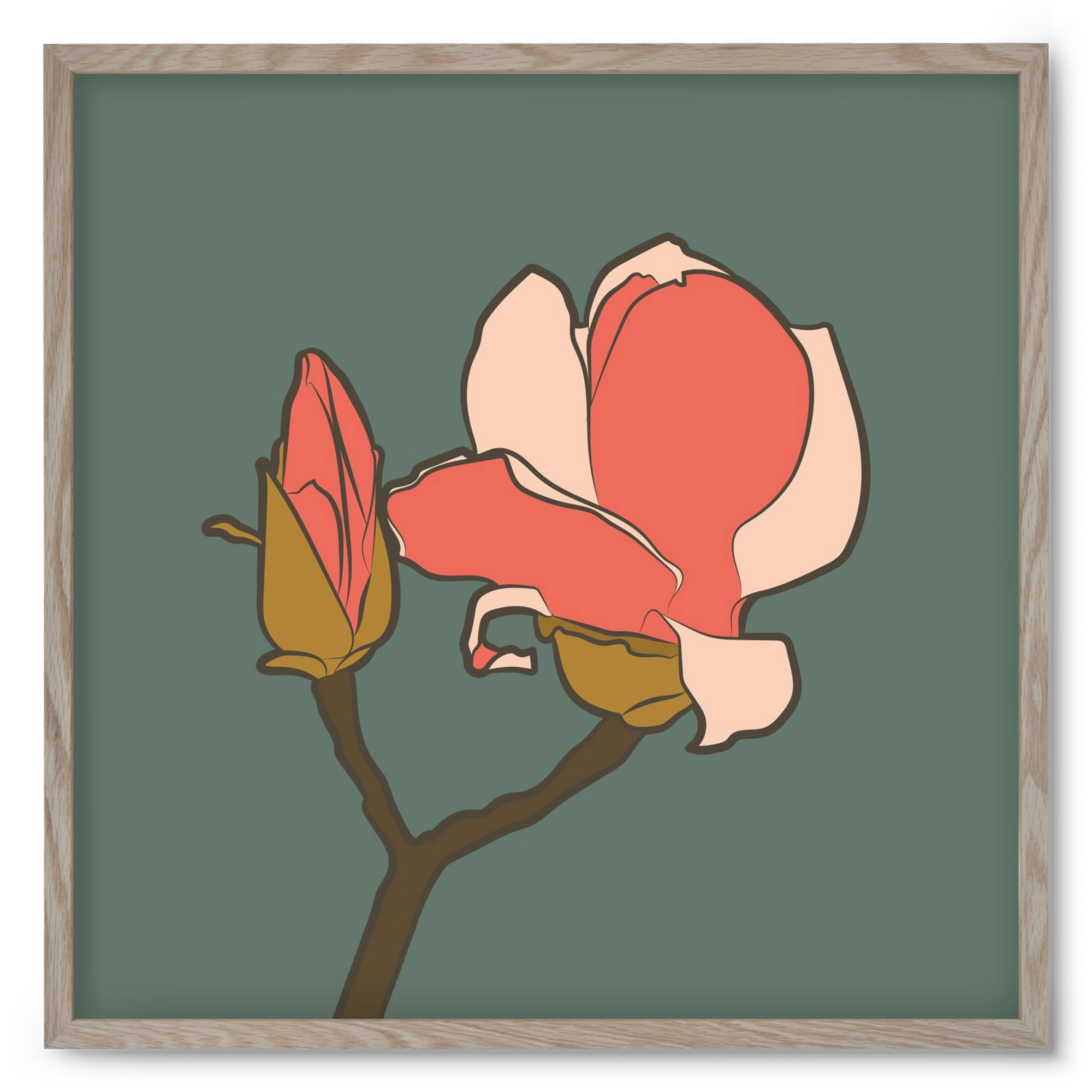 Bimbó, 50x50 cm (50x50 cm), Tölgy keret