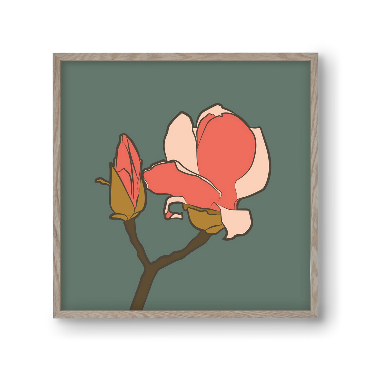 Bimbó, 30x30 cm (30x30 cm), Tölgy keret