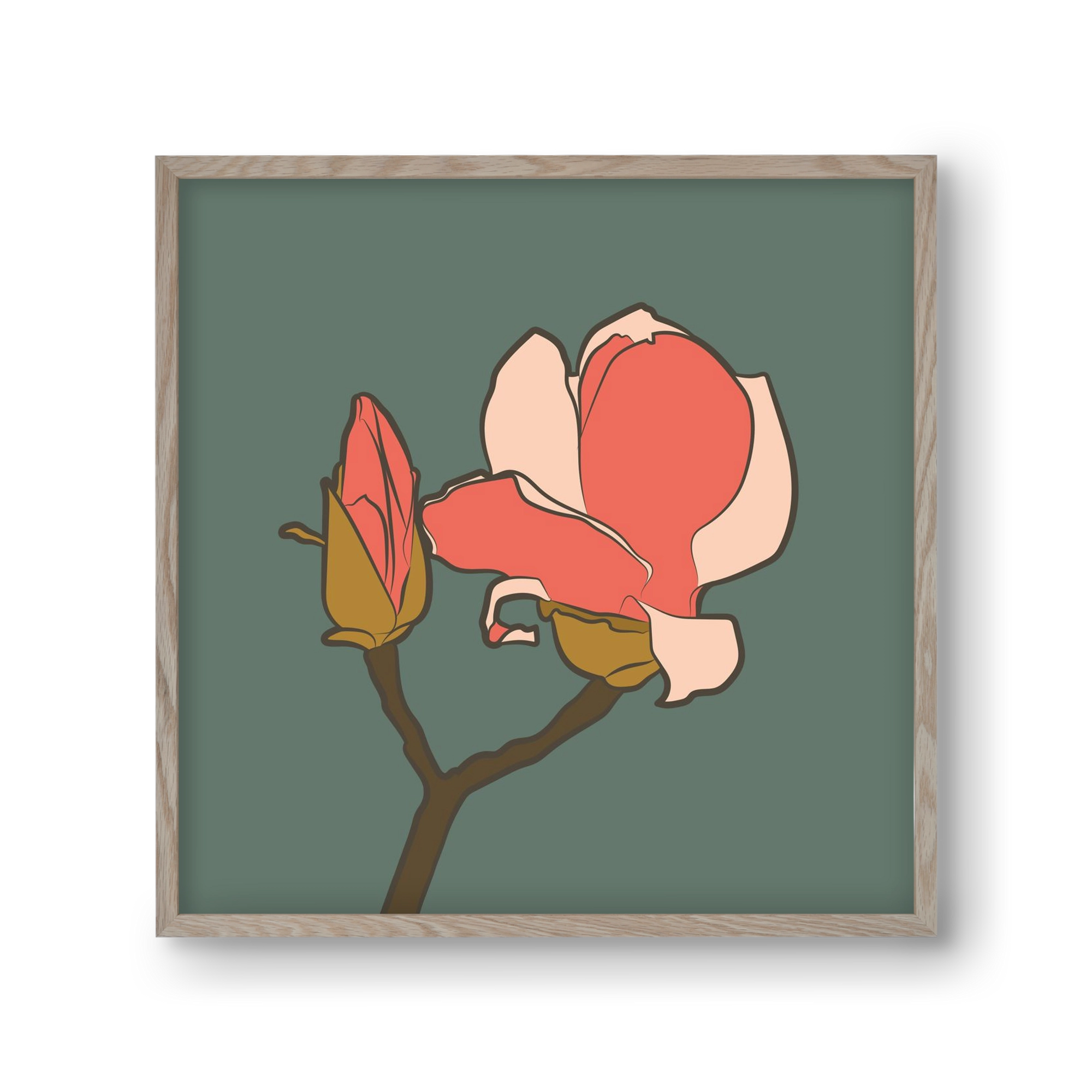 Bimbó, 30x30 cm (30x30 cm), Tölgy keret