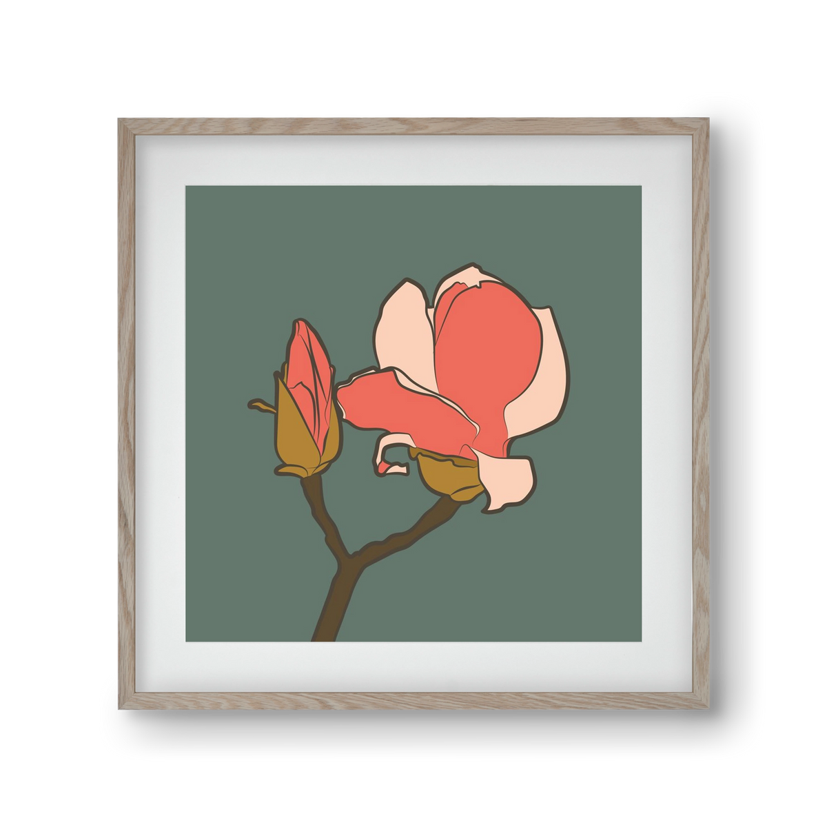 Bimbó, 30x30 cm (20x20 cm), Tölgy keret, paszpartuval